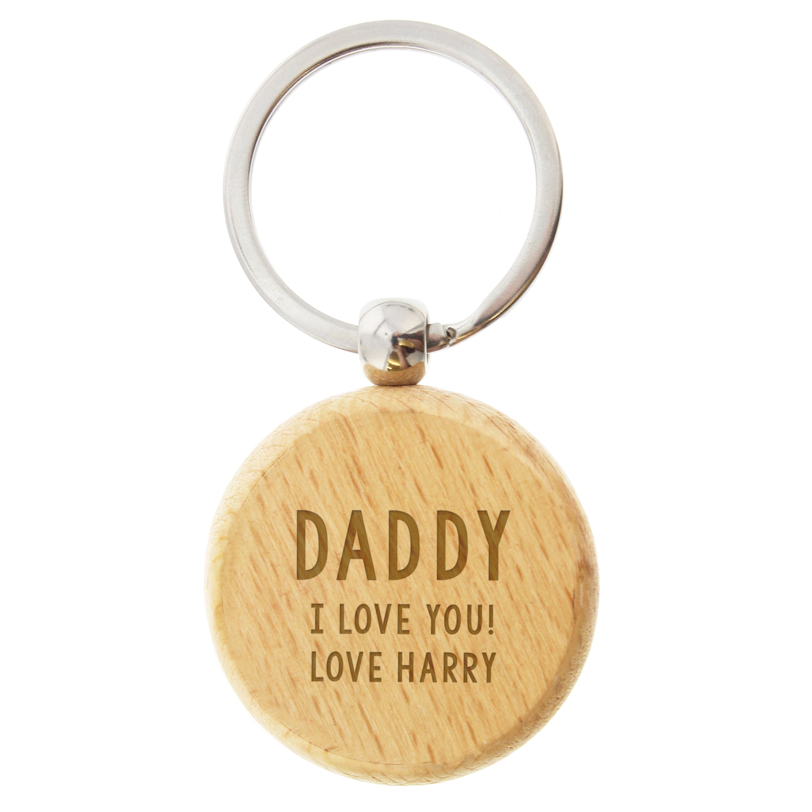 Personalised Free Text Wooden Keyring