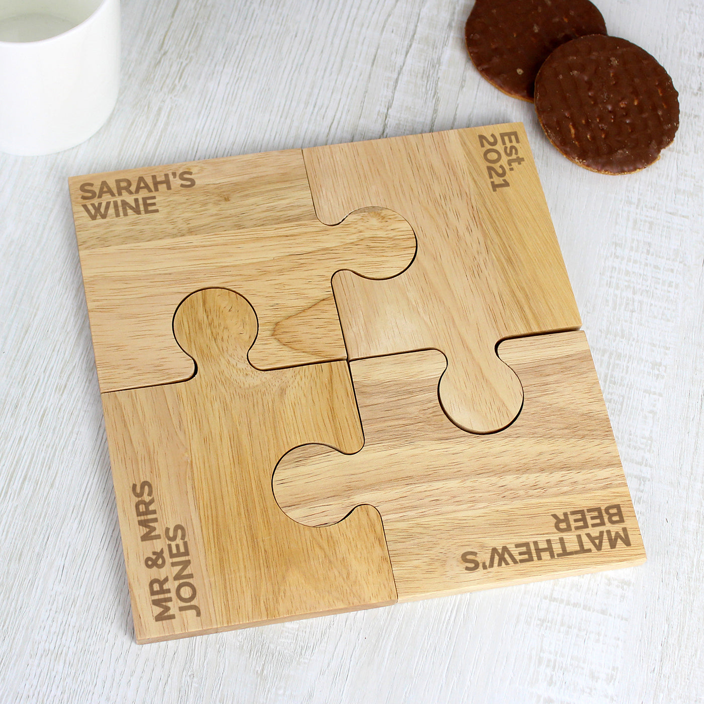 Personalised Free Text Jigsaw Coasters