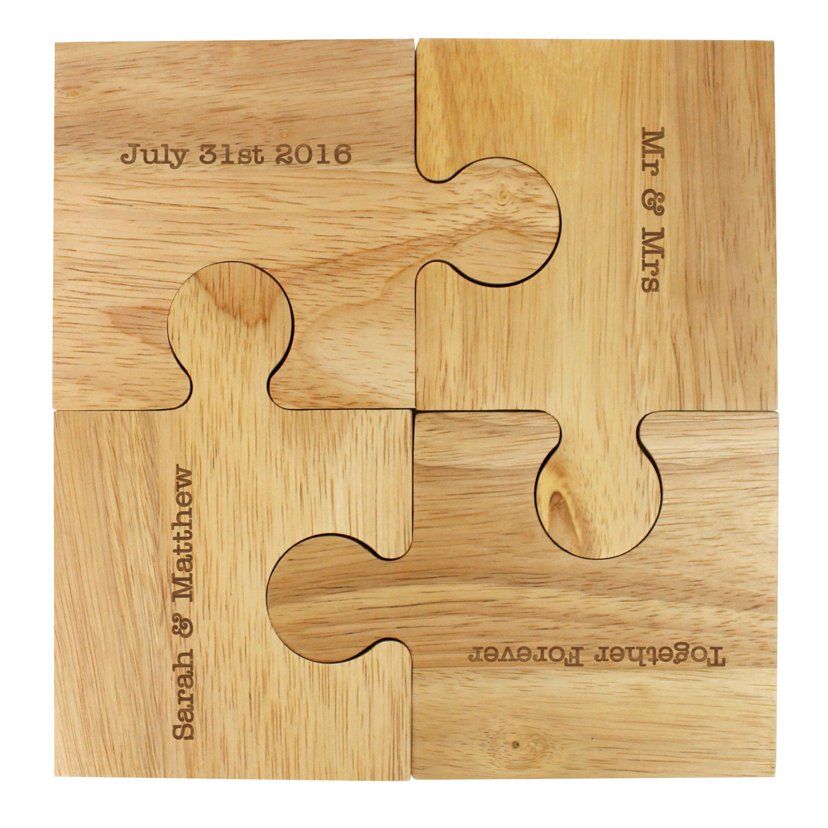 Personalised Message Jigsaw Coasters