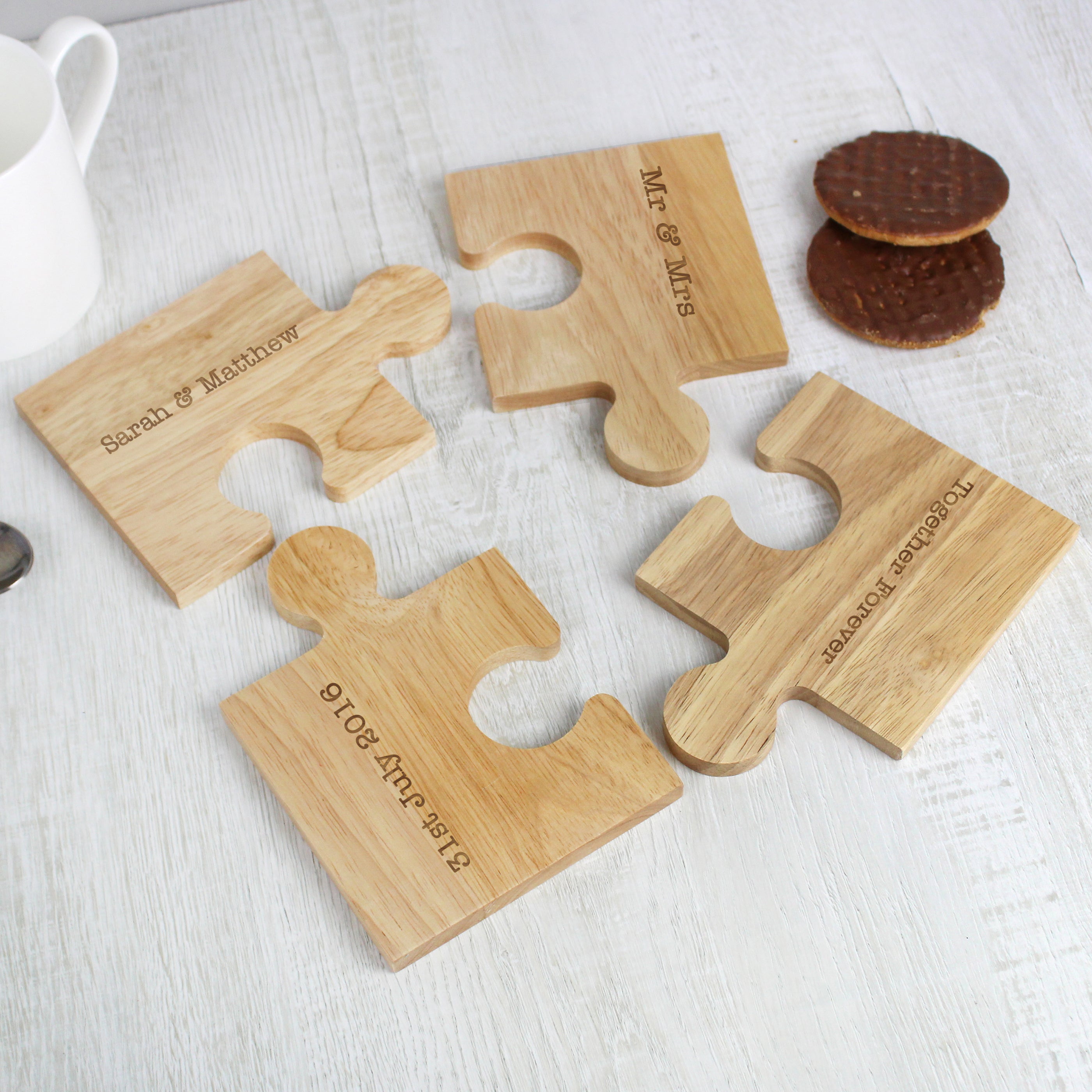 Personalised Message Jigsaw Coasters