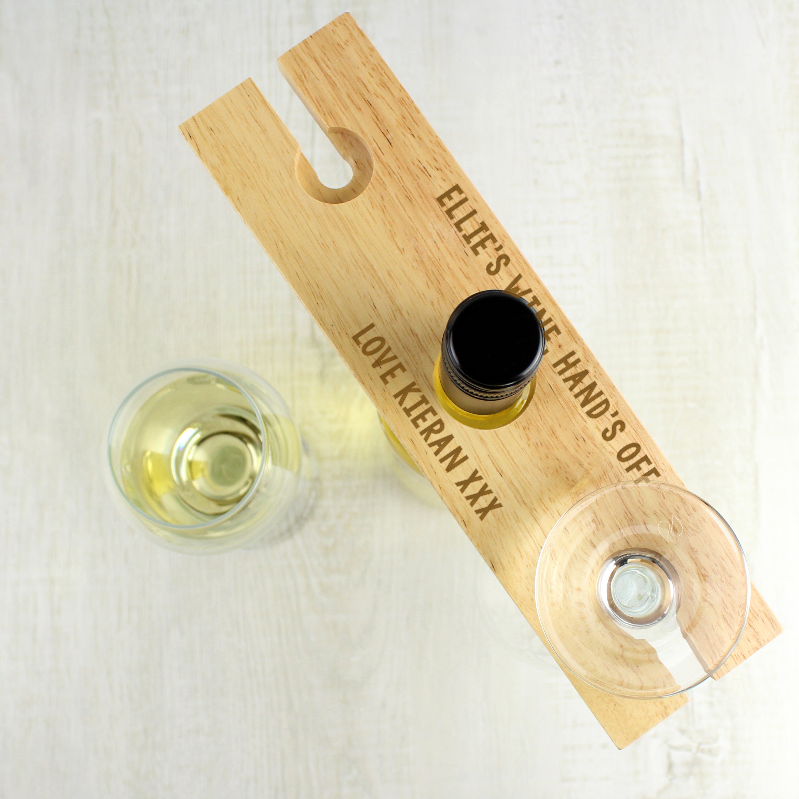 Personalised Free Text Wine Glass & Bottle Holder