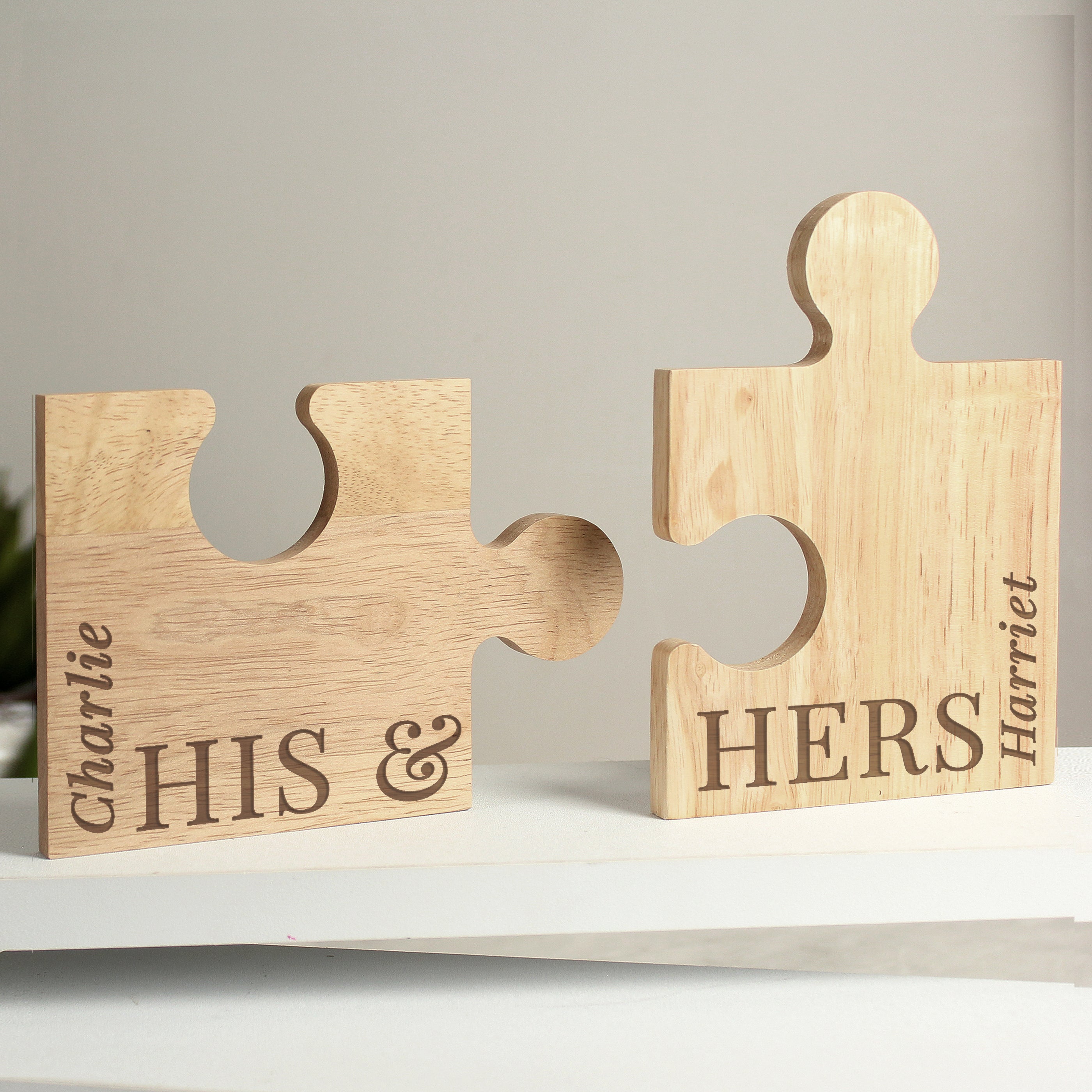 Personalised His & Hers Jigsaw Piece Set