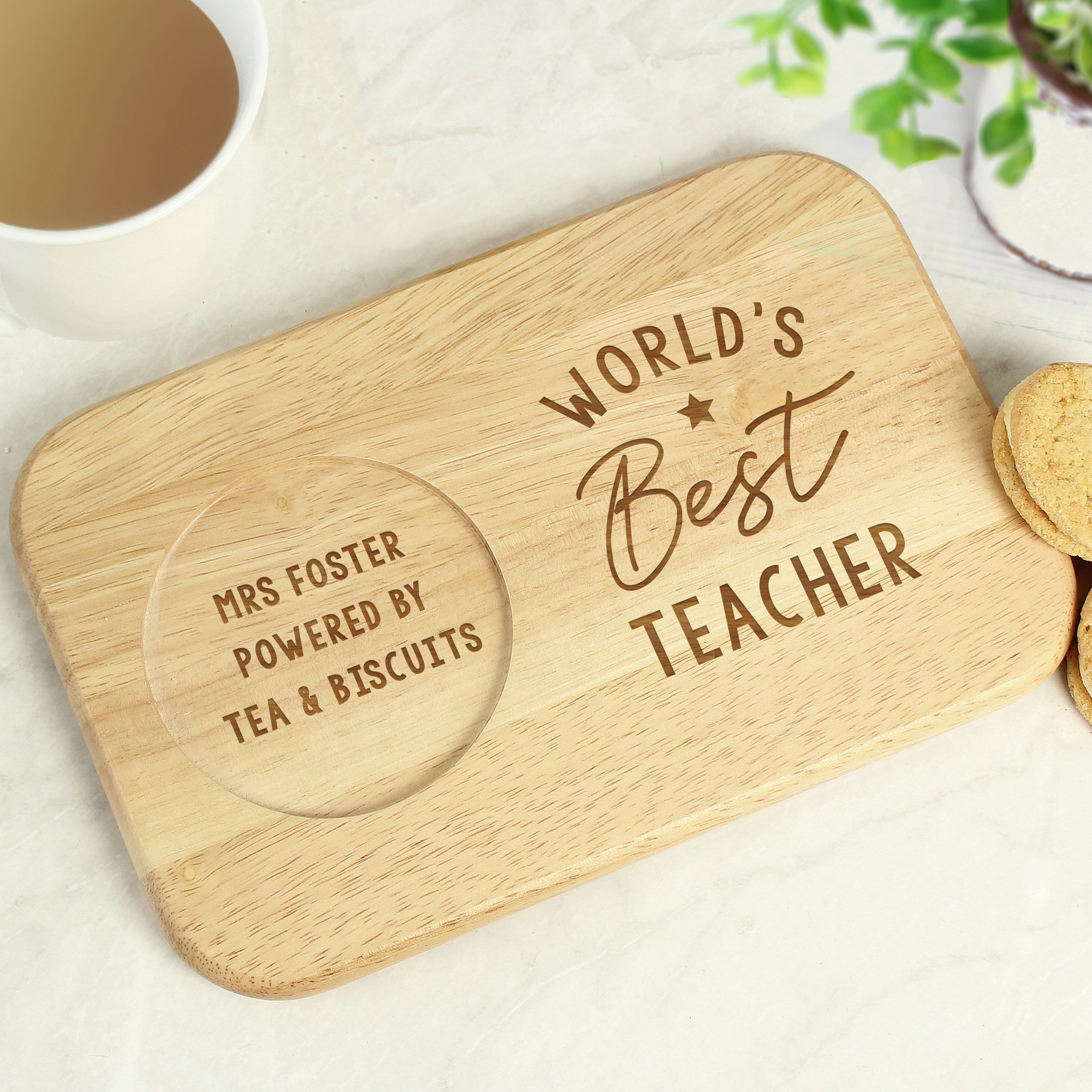 Personalised World's Best Wooden Coaster Tray