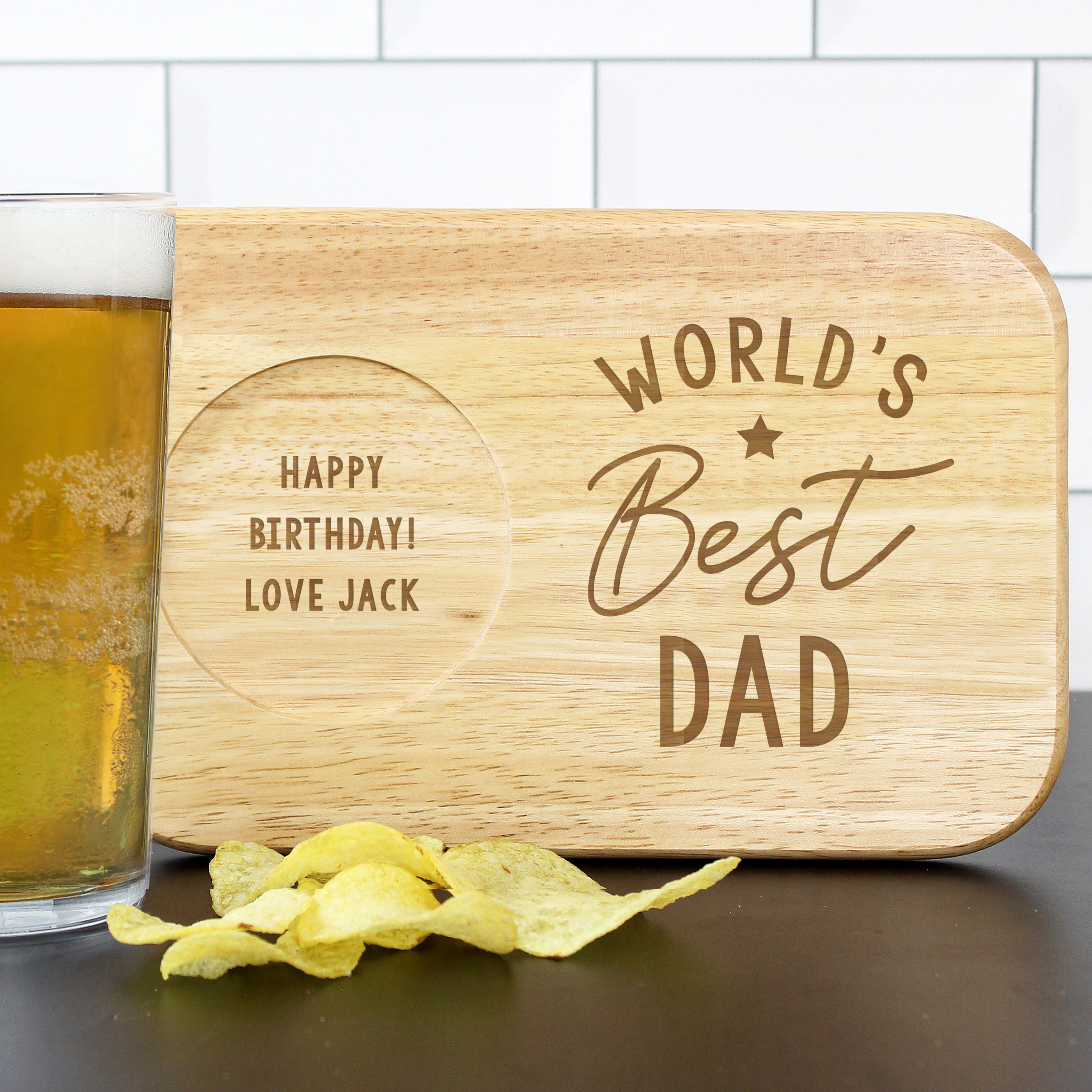 Personalised World's Best Wooden Coaster Tray