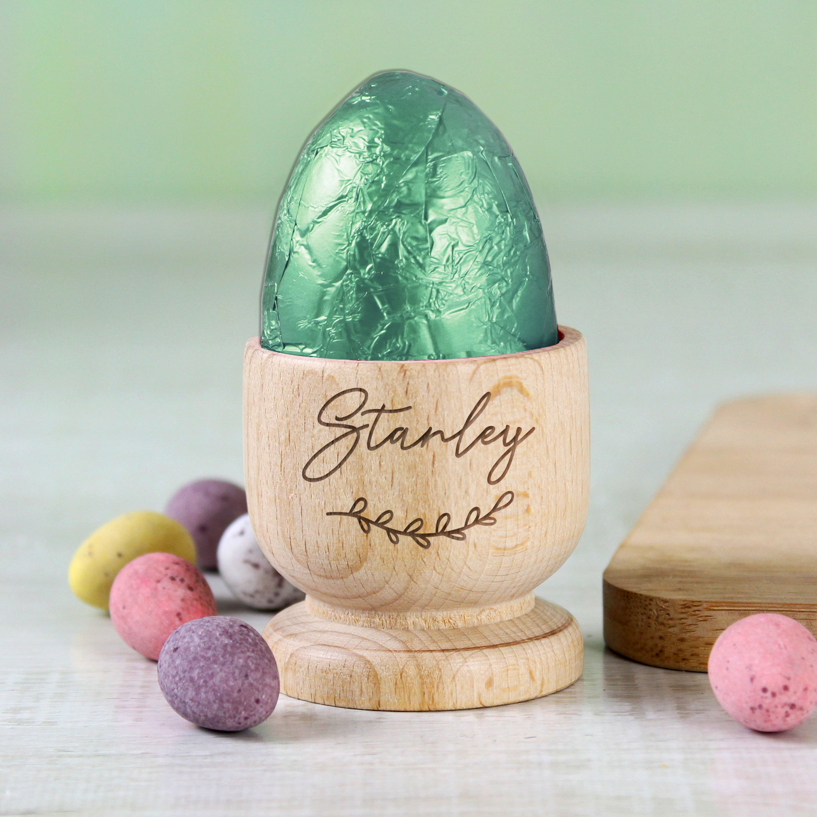 Personalised Name Wooden Egg Cup