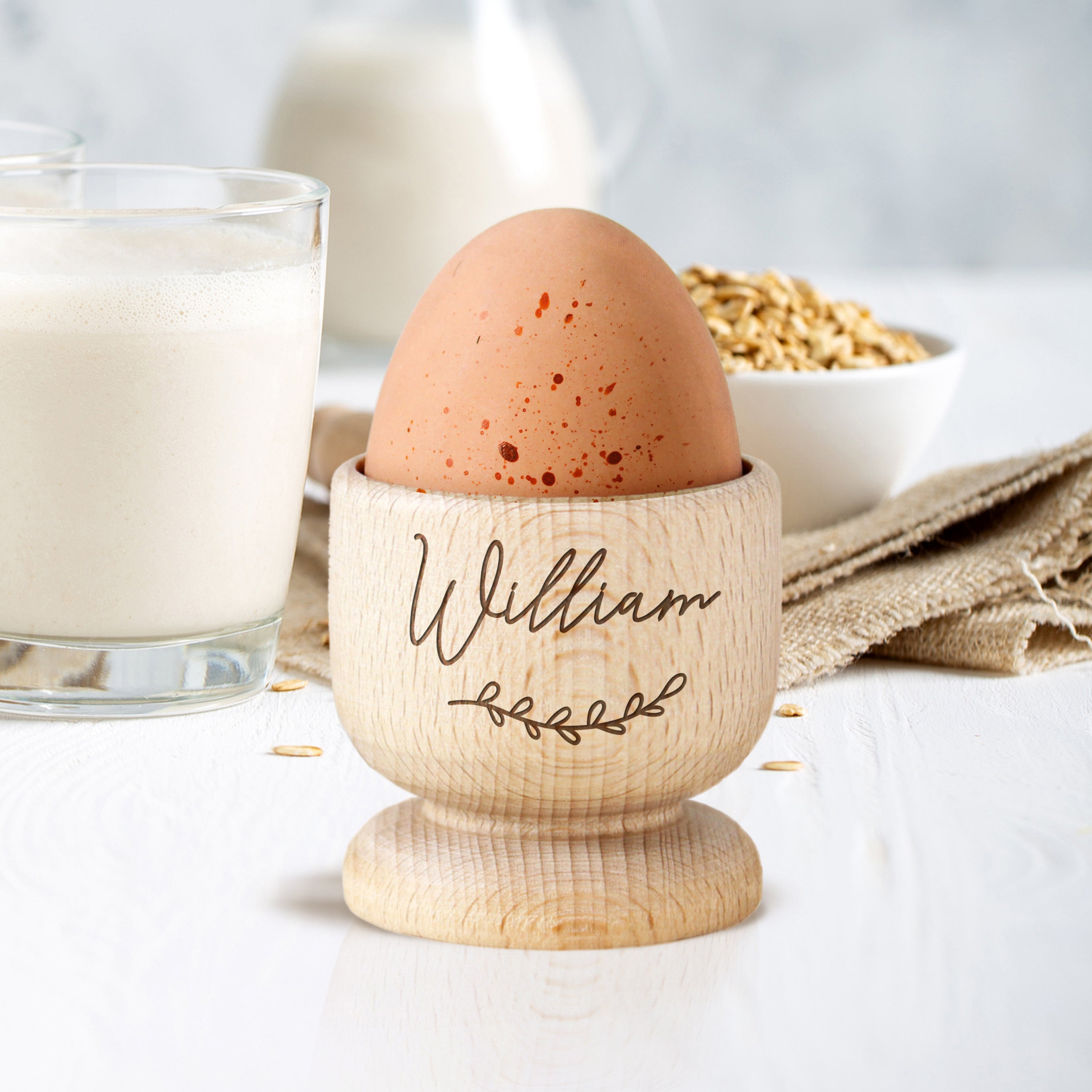 Personalised Name Wooden Egg Cup