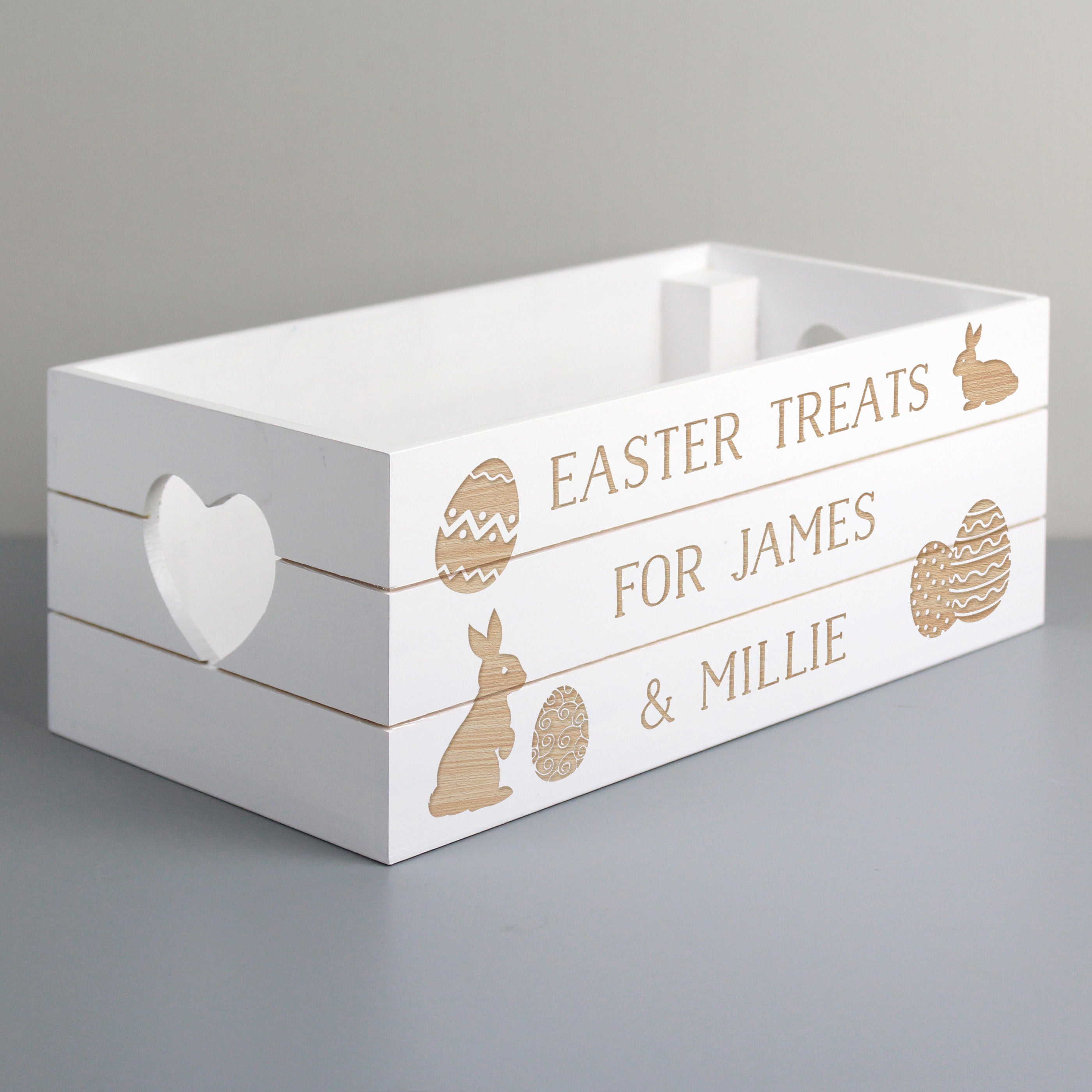 Personalised Easter Bunny Small Wooden Crate