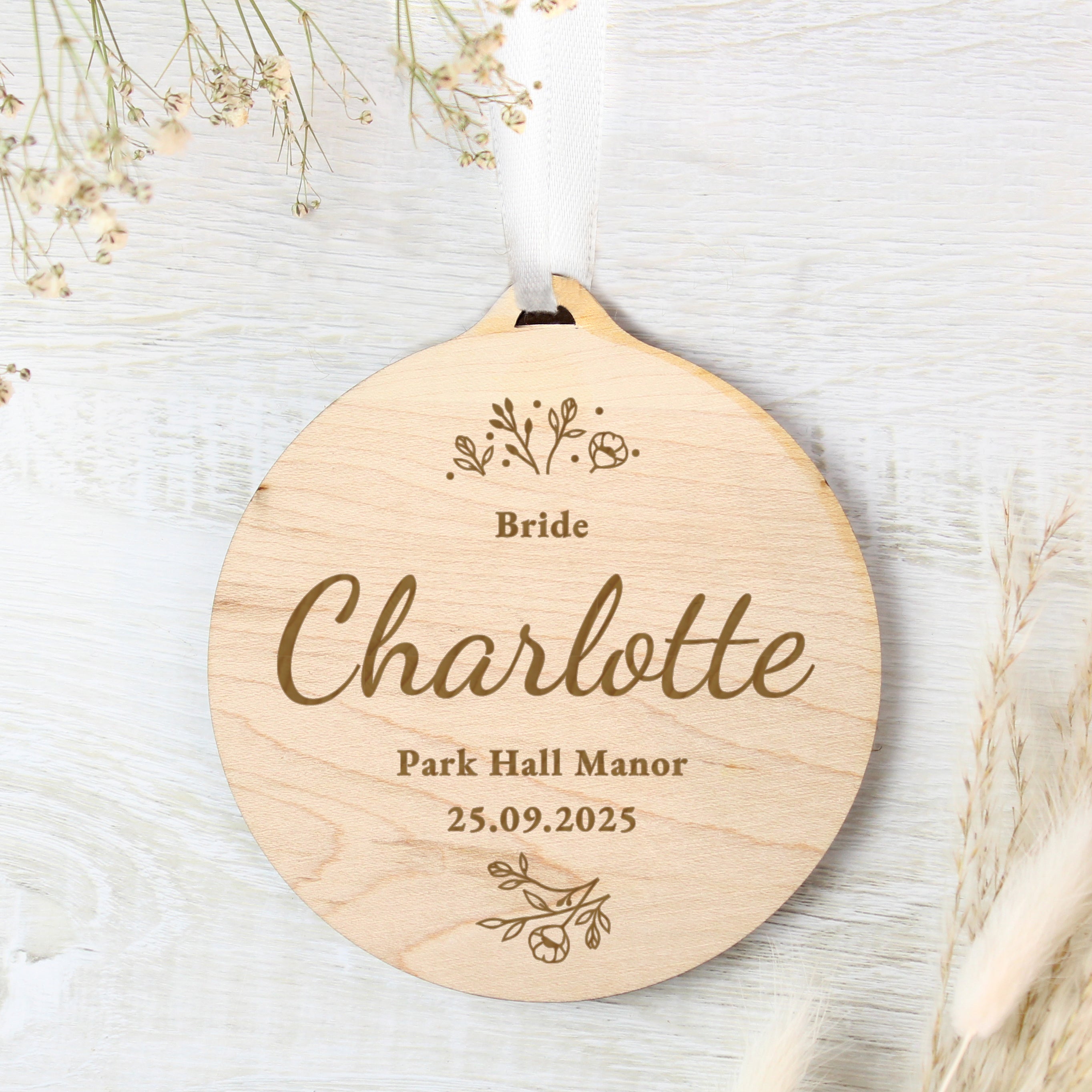 Personalised Wedding Party Wooden Tag