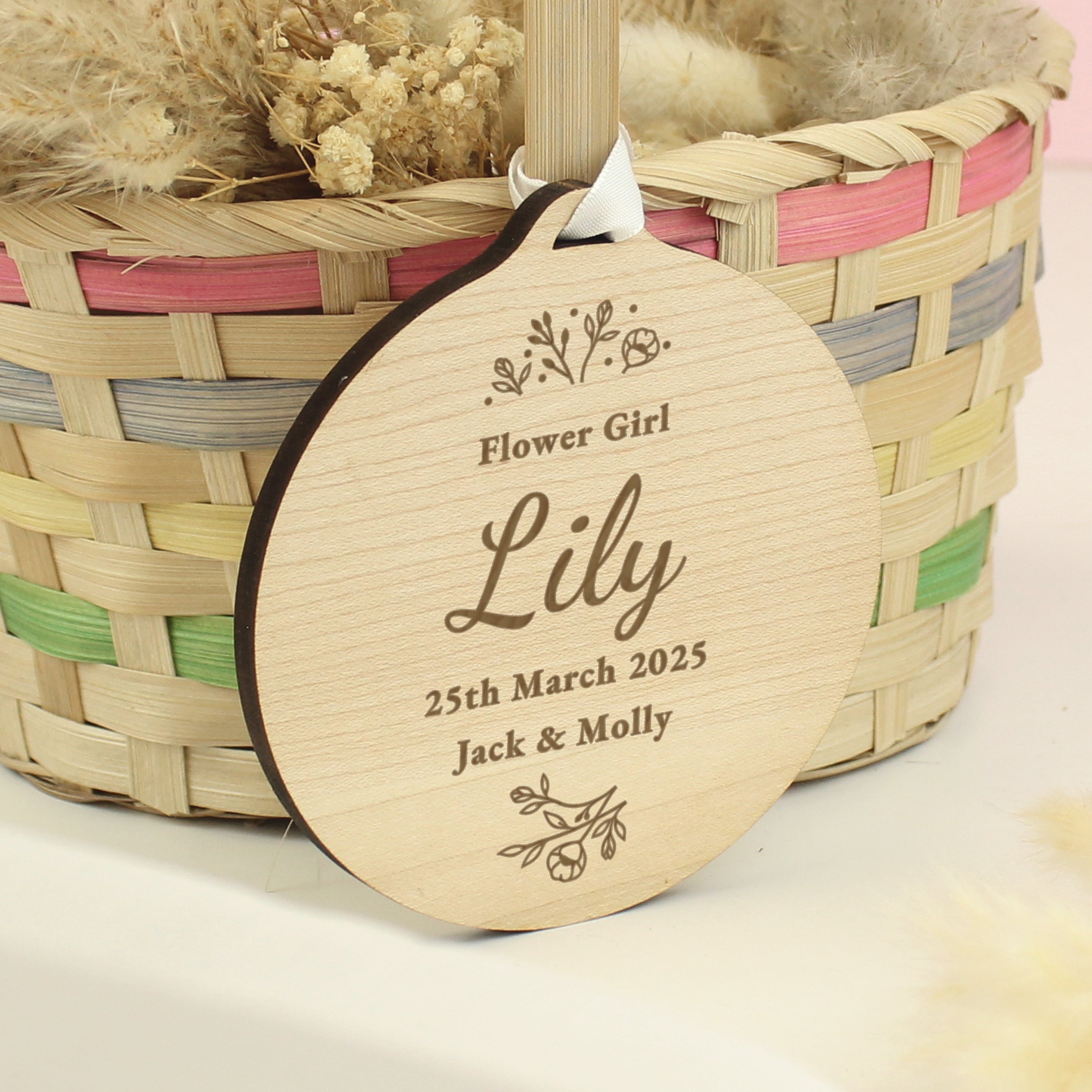 Personalised Wedding Party Wooden Tag