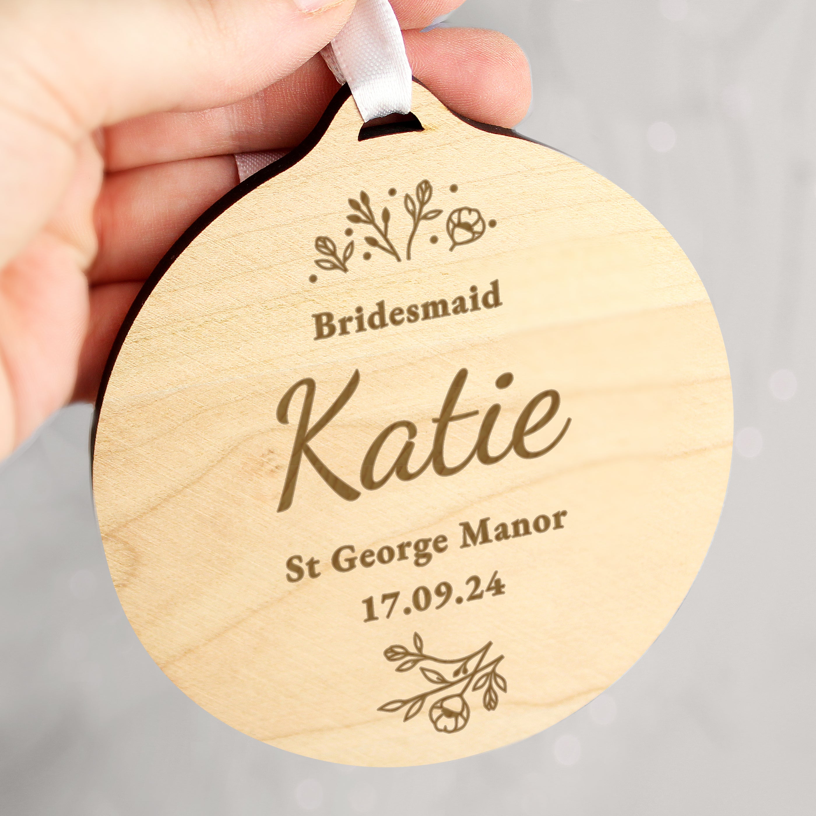 Personalised Wedding Party Wooden Tag