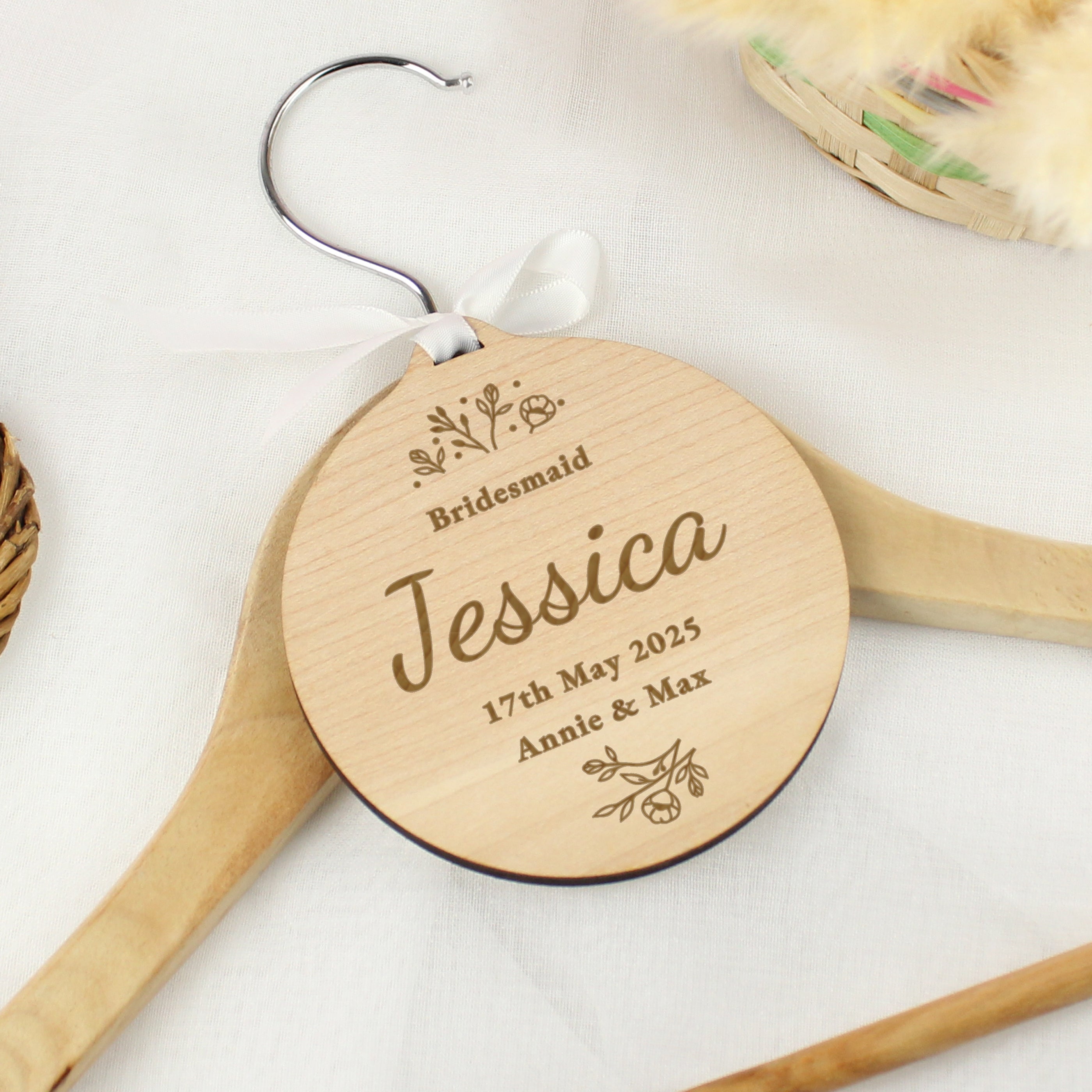 Personalised Wedding Party Wooden Tag