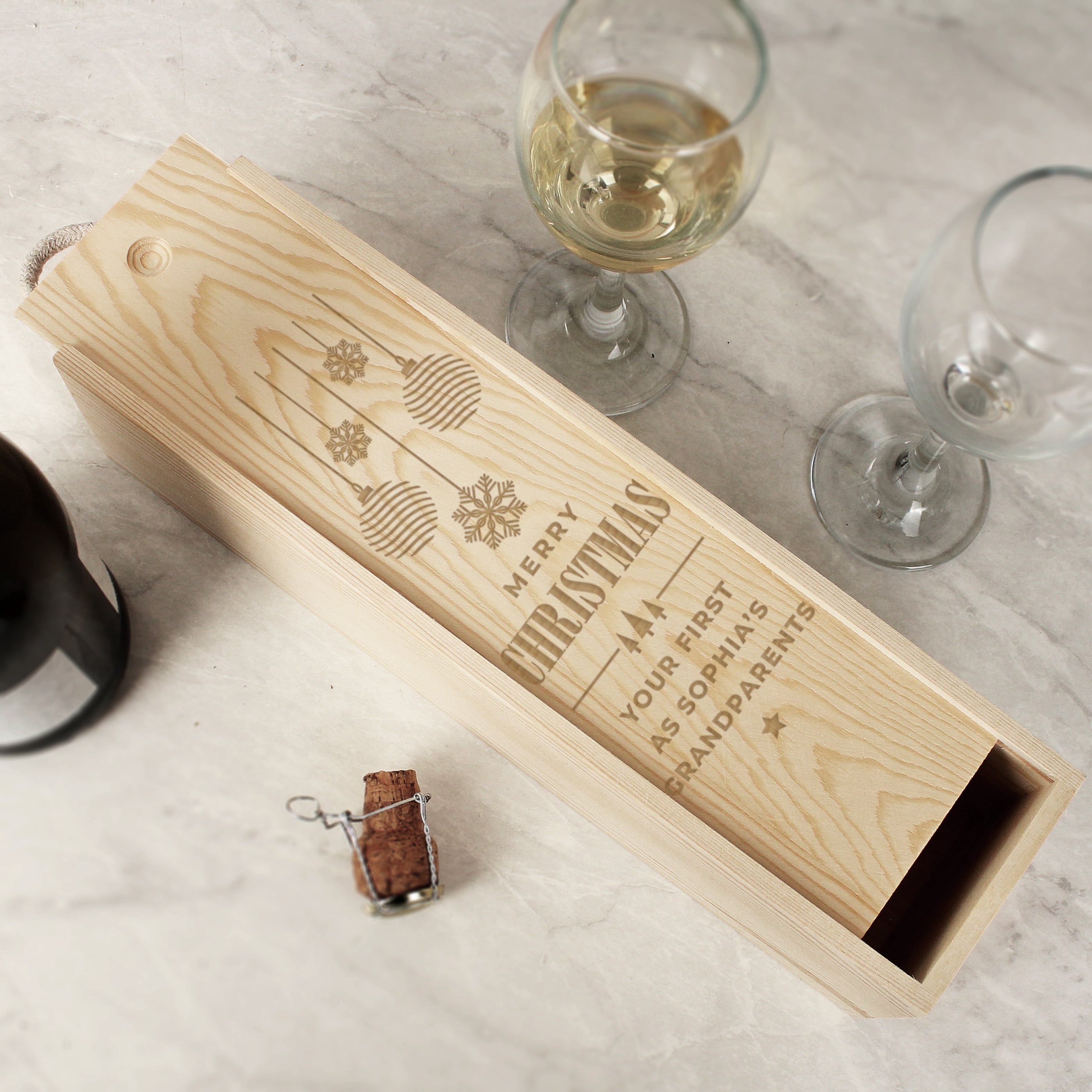 Personalised Christmas Wooden Wine Box