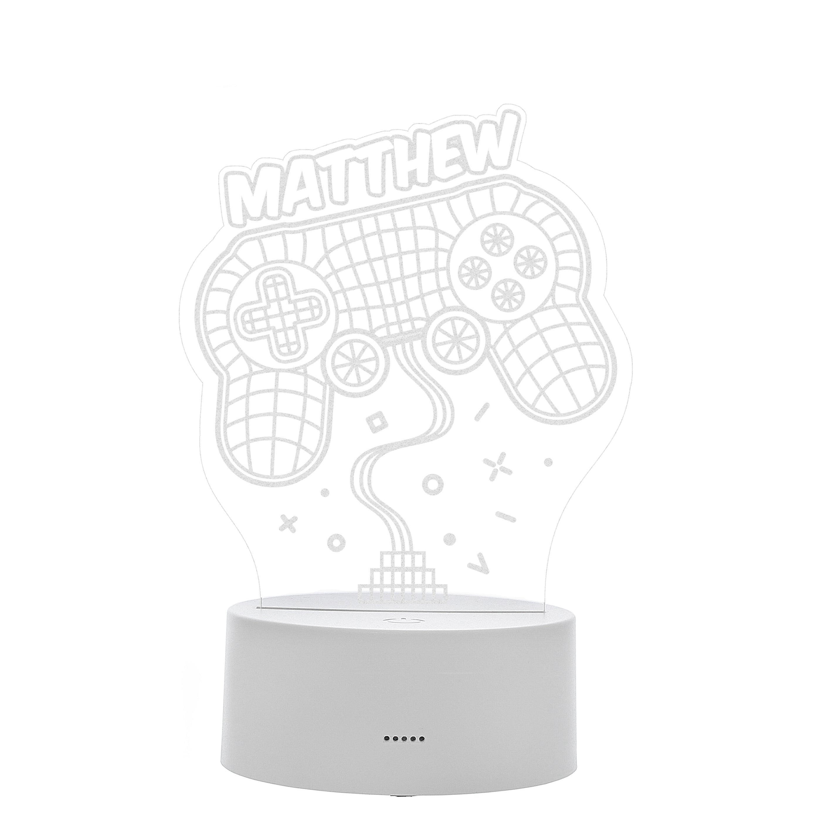 Personalised Name Gaming LED Colour Changing Night Light