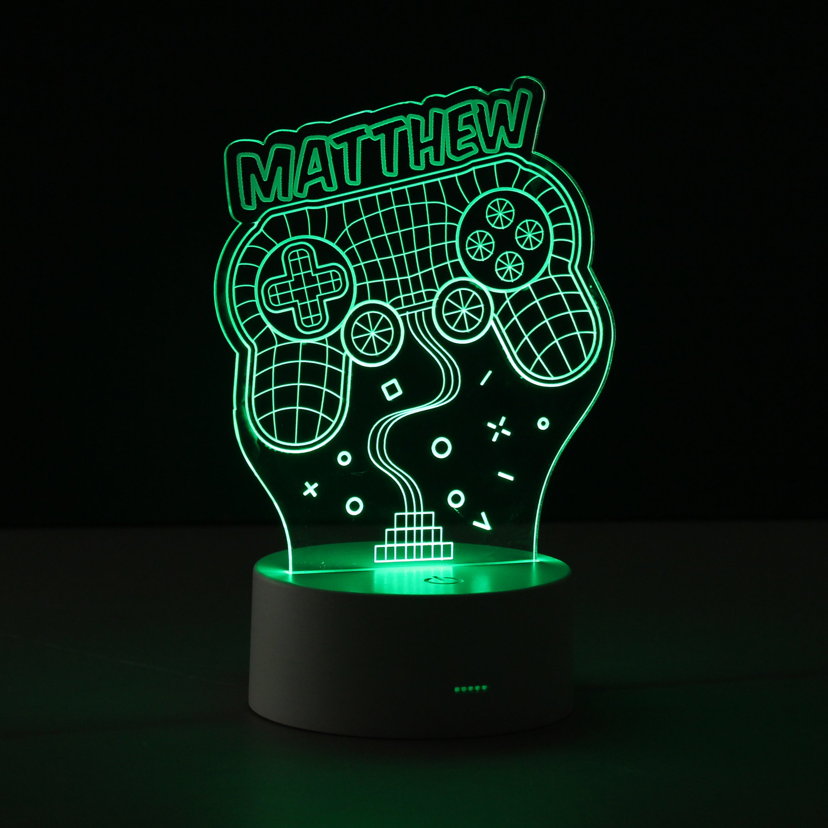 Personalised Name Gaming LED Colour Changing Night Light