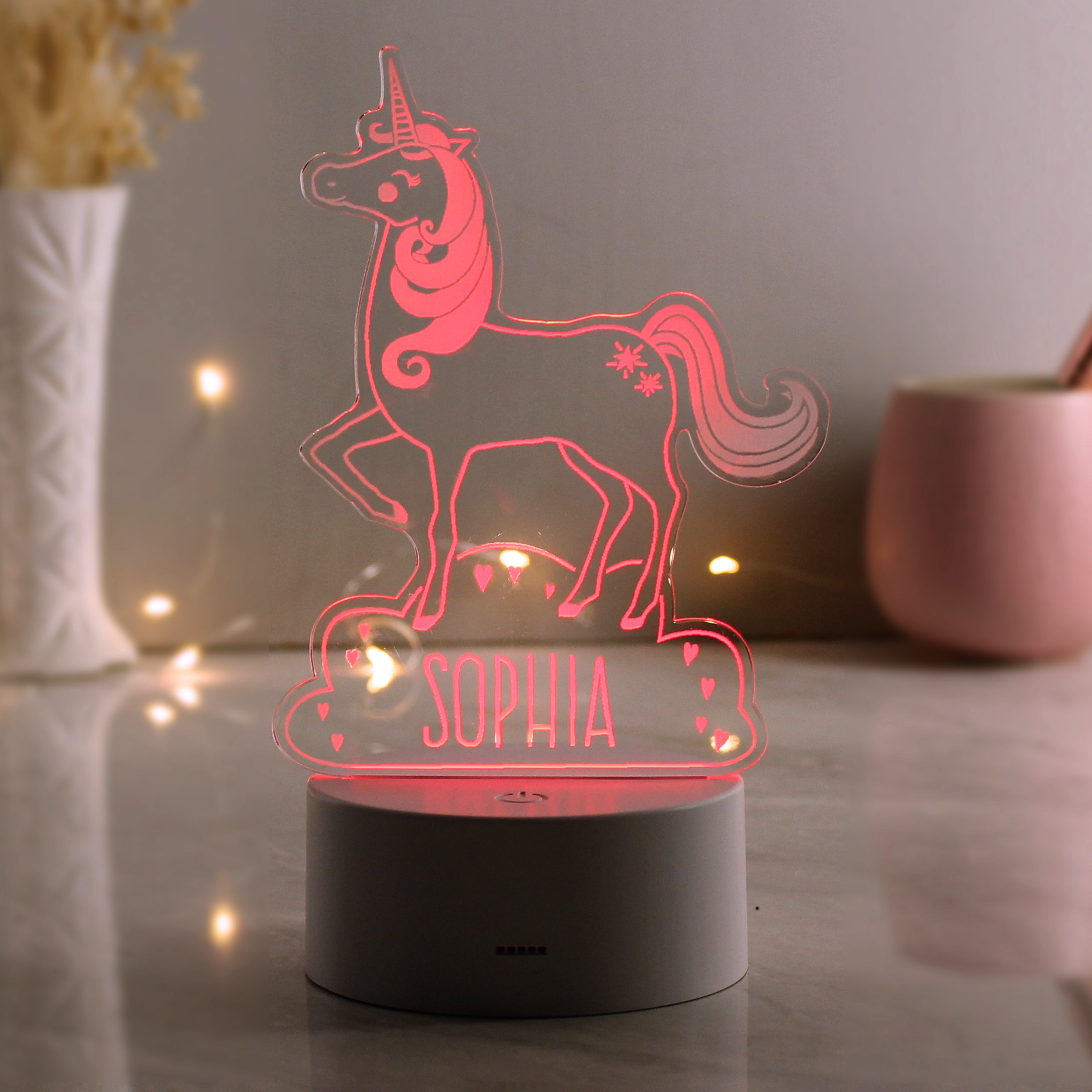 Personalised Unicorn LED Colour Changing Night Light