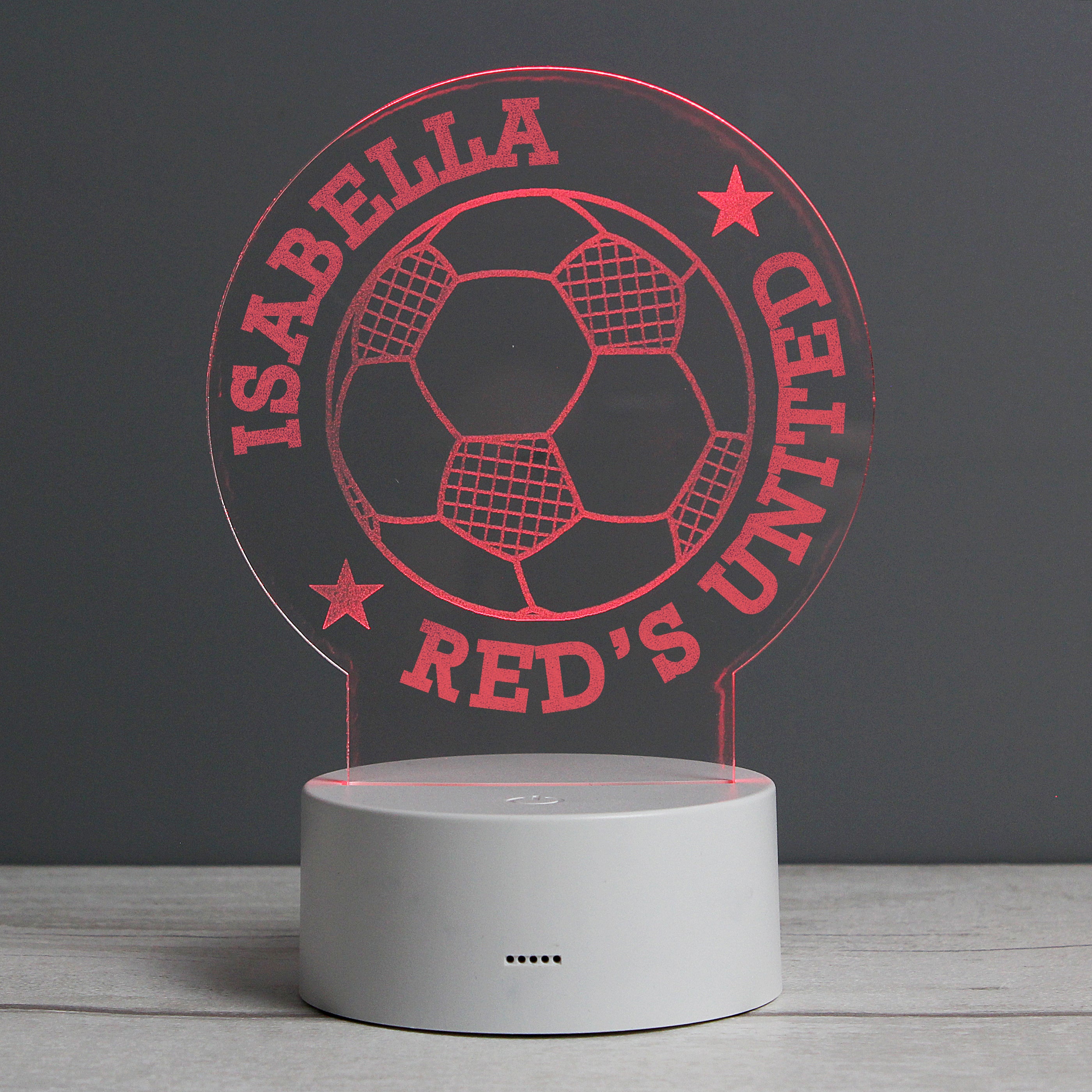 Personalised Football LED Colour Changing Desk Night Light