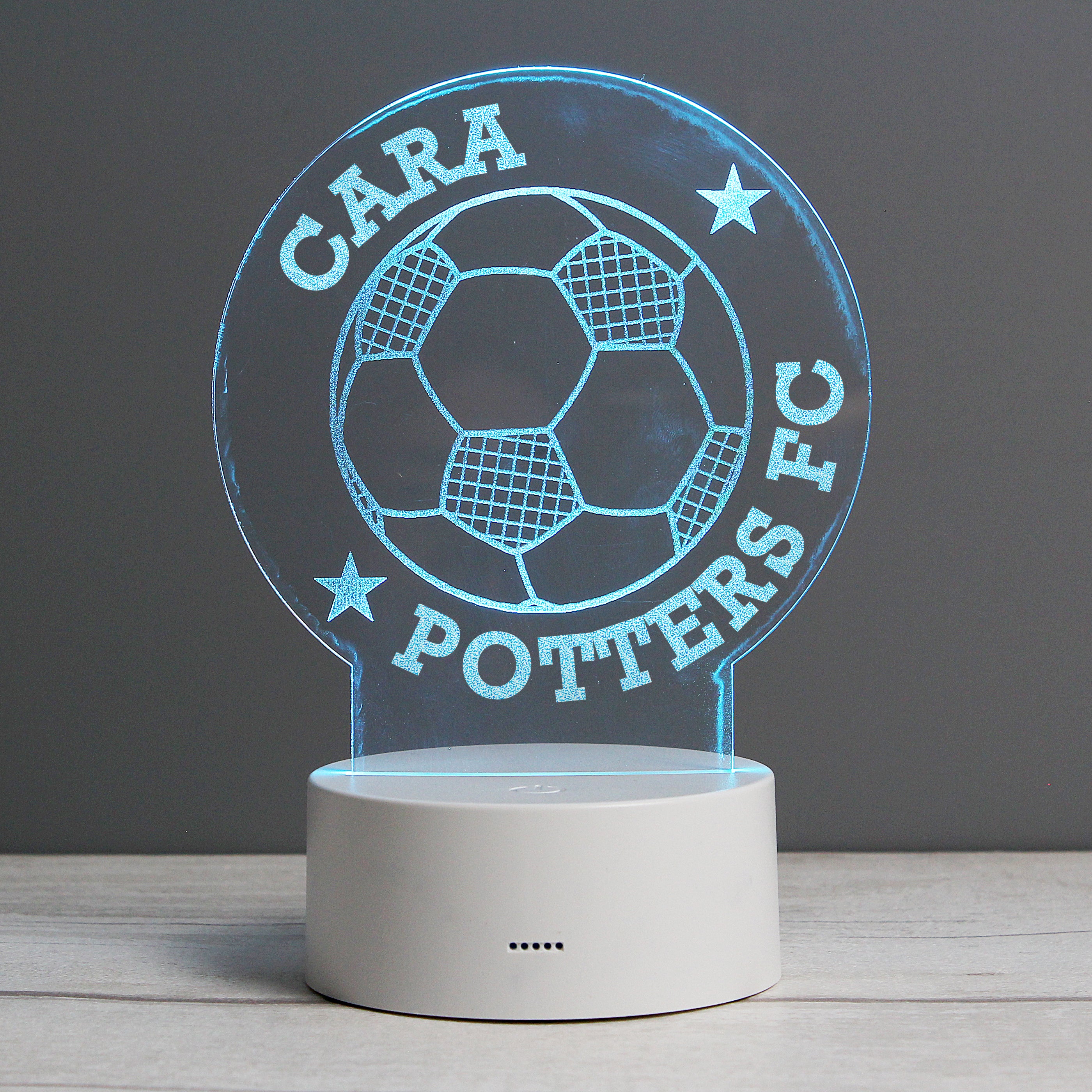 Personalised Football LED Colour Changing Desk Night Light