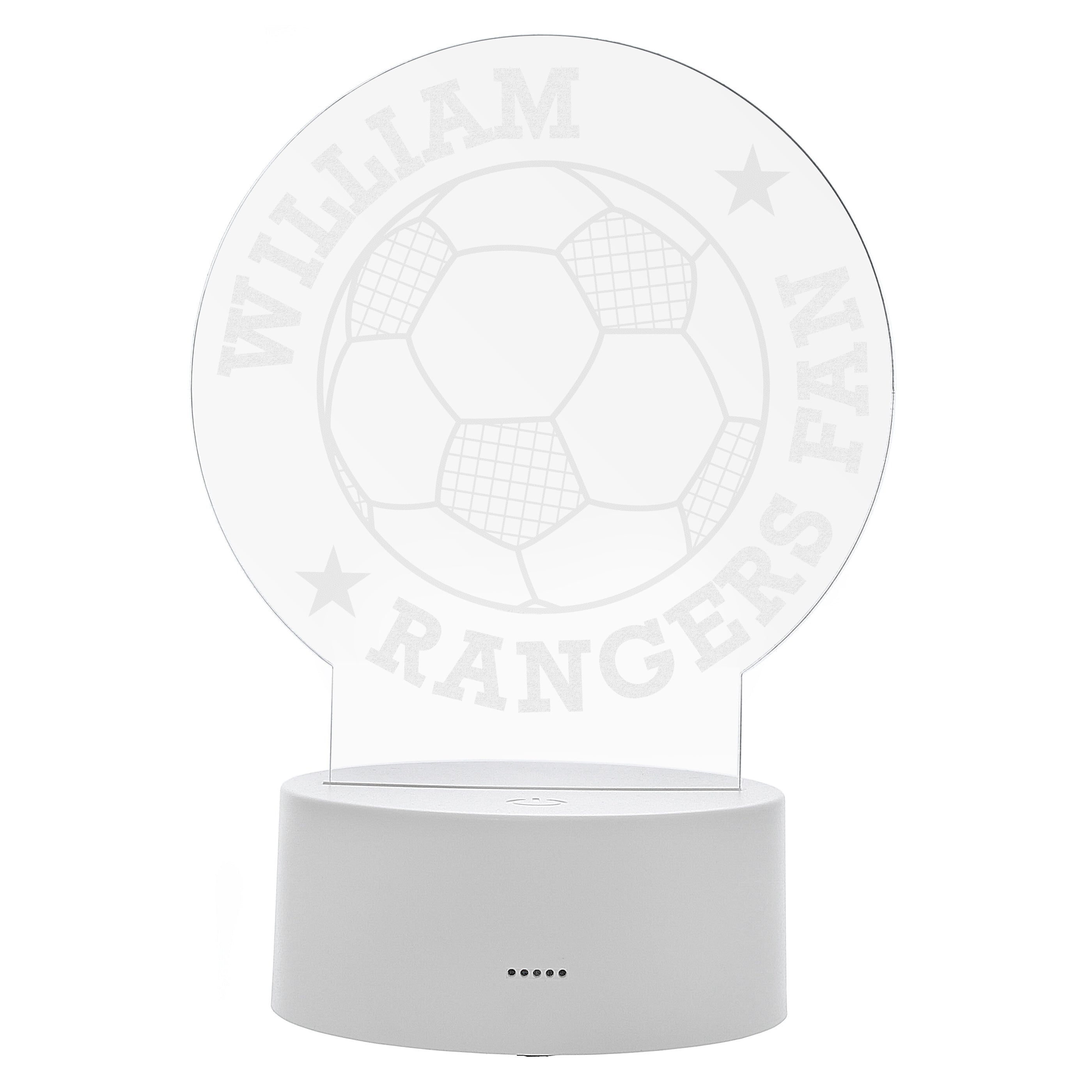 Personalised Football LED Colour Changing Desk Night Light