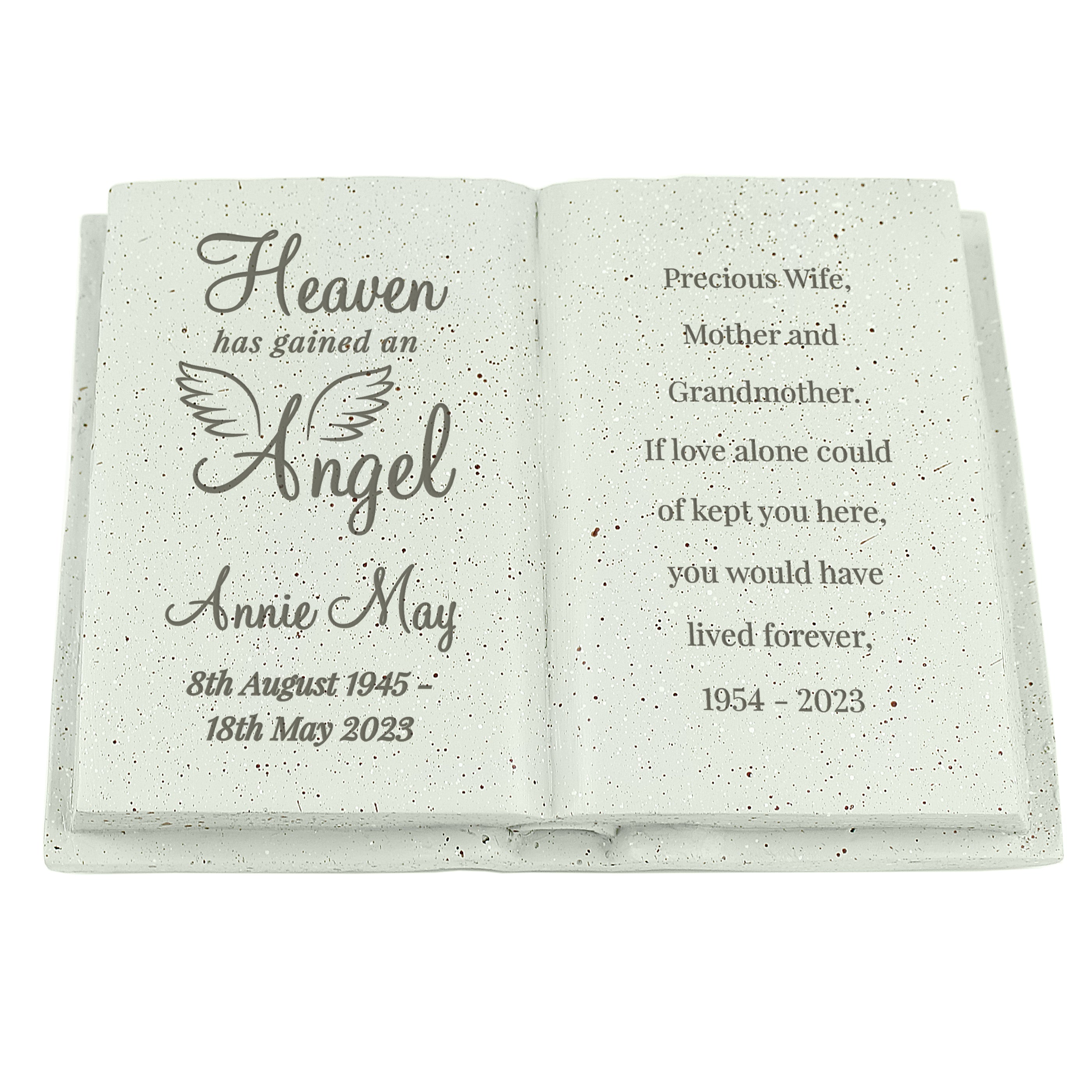 Personalised Angel Memorial Book