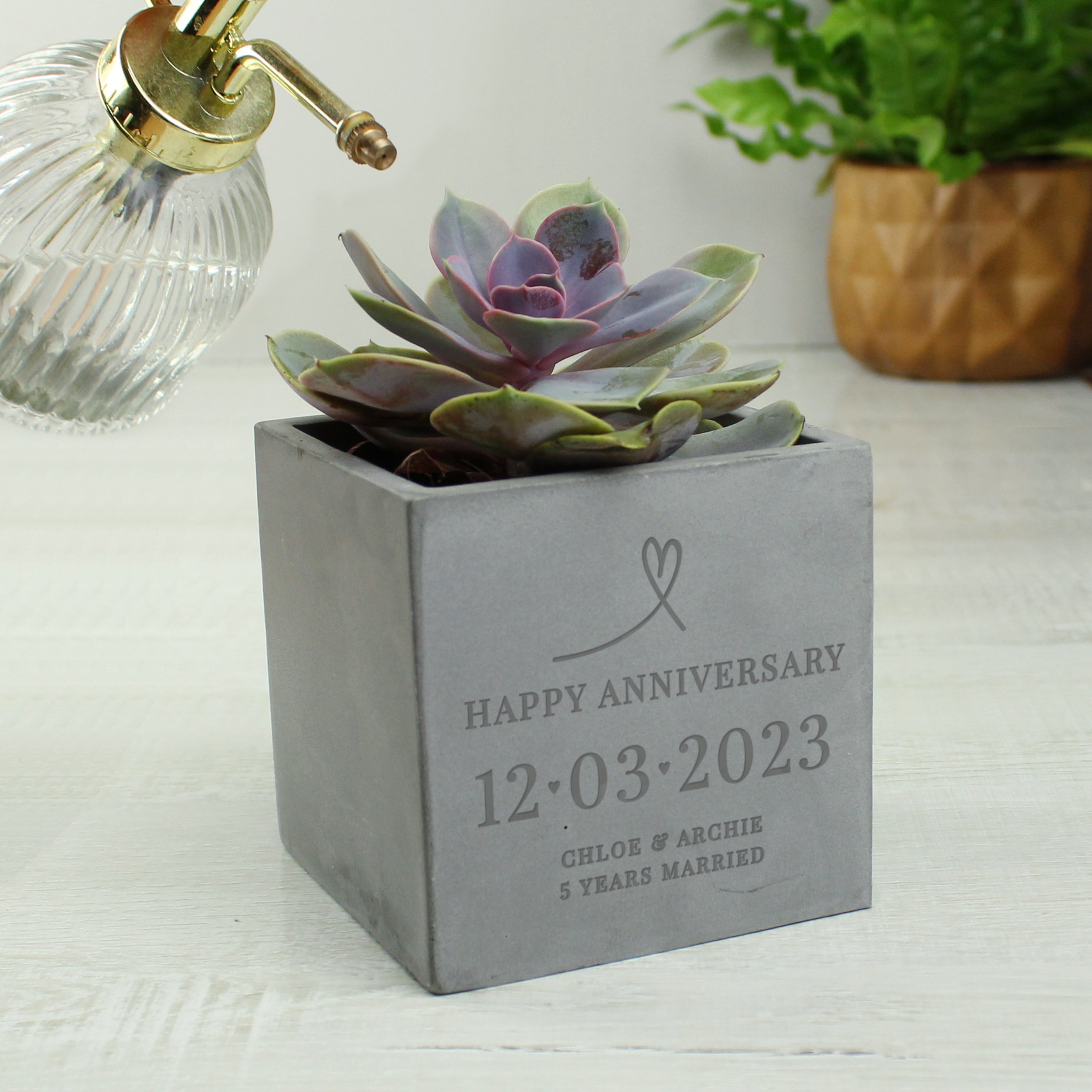 Personalised Special Date Concrete Plant Pot