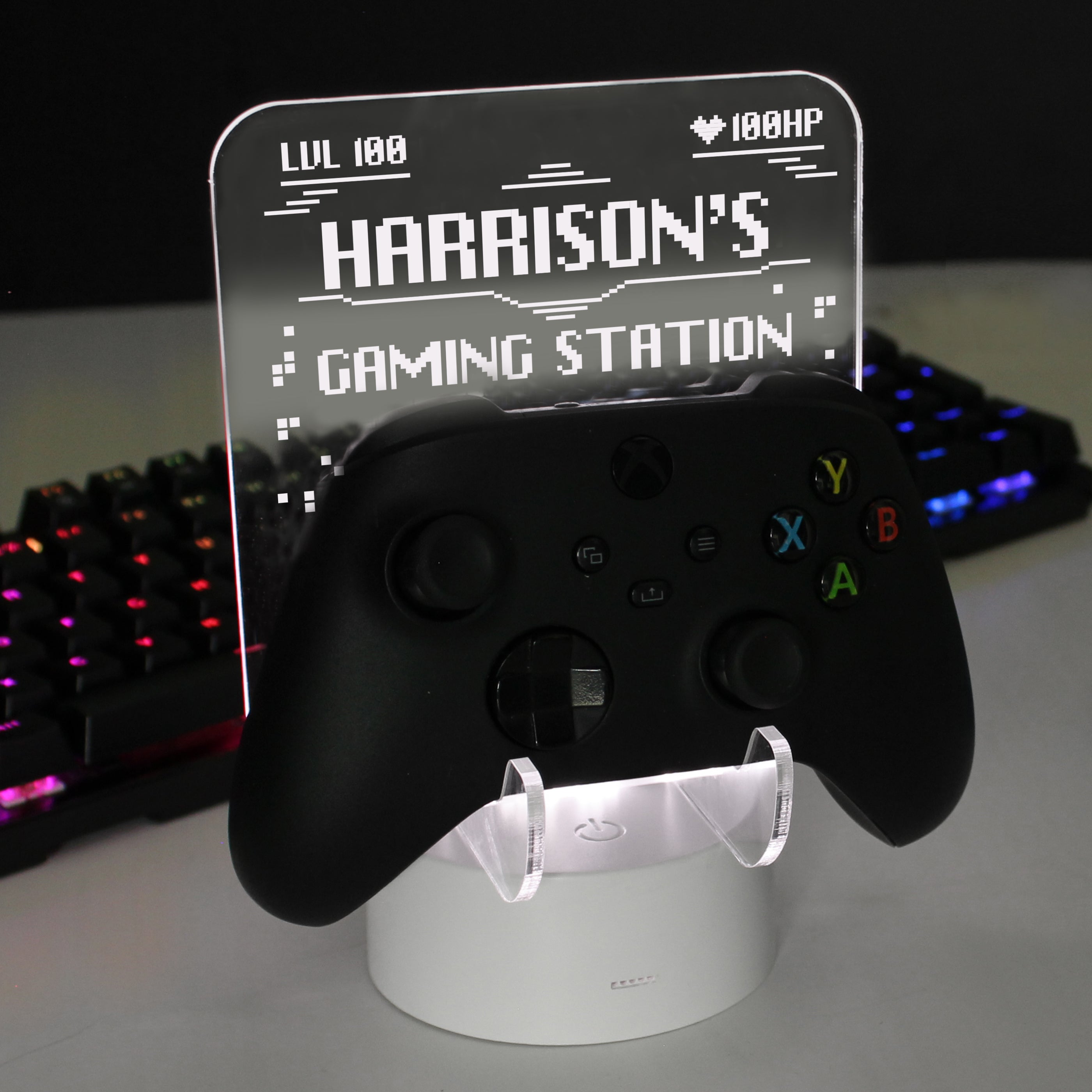 Personalised Gaming Controller Holder LED Colour Changing Light