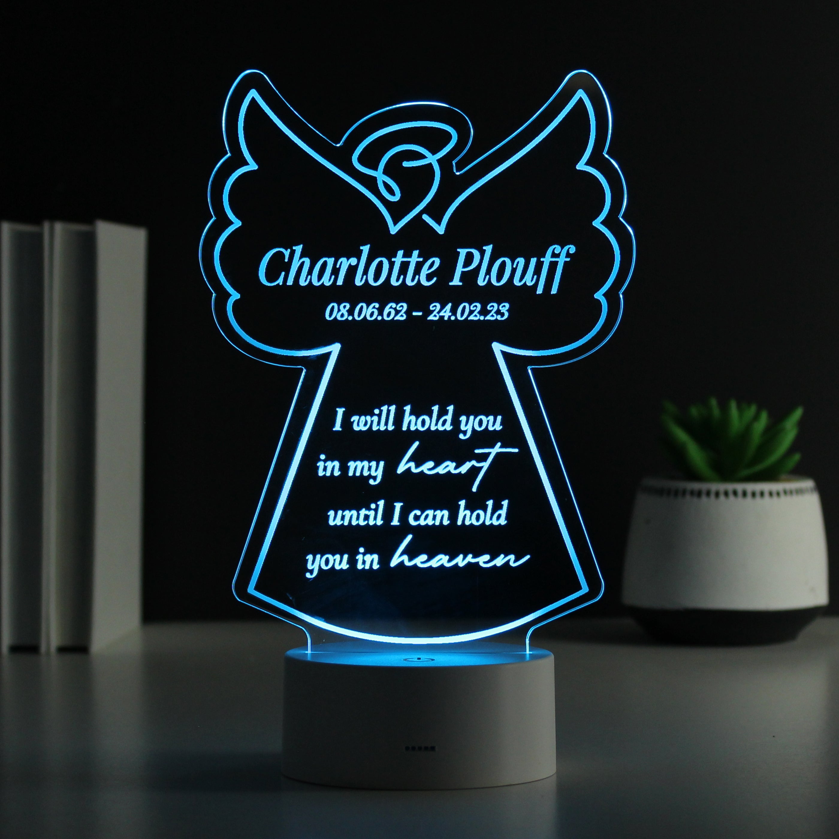 Personalised Angel Memorial Verse Colour Changing LED Light