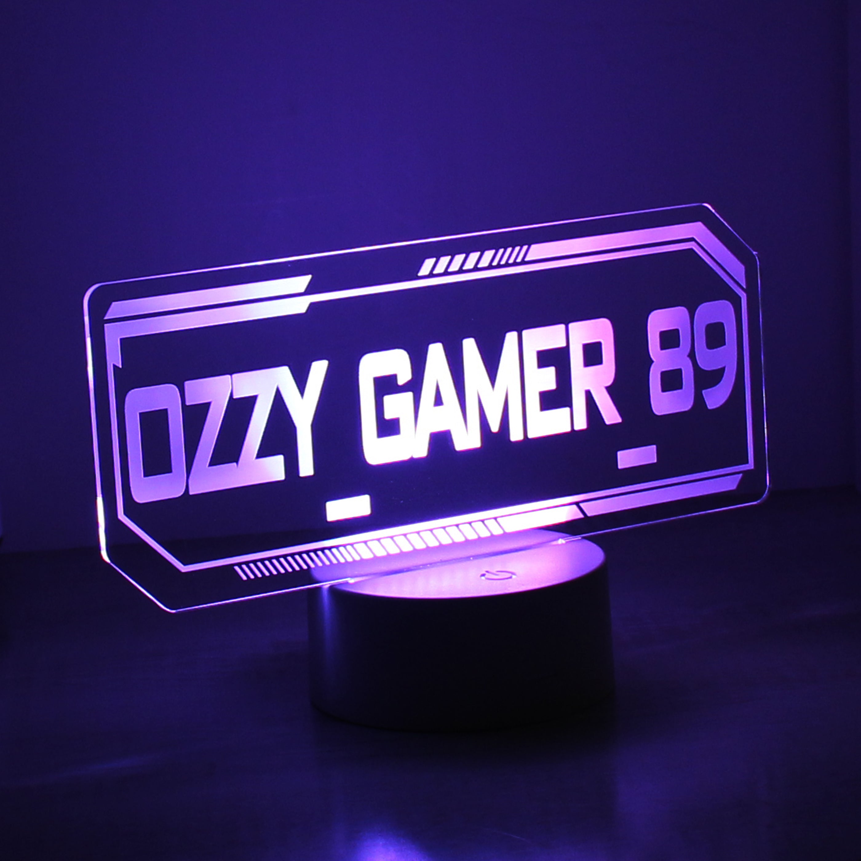 Personalised Gamer Tag LED Colour Changing Night Light