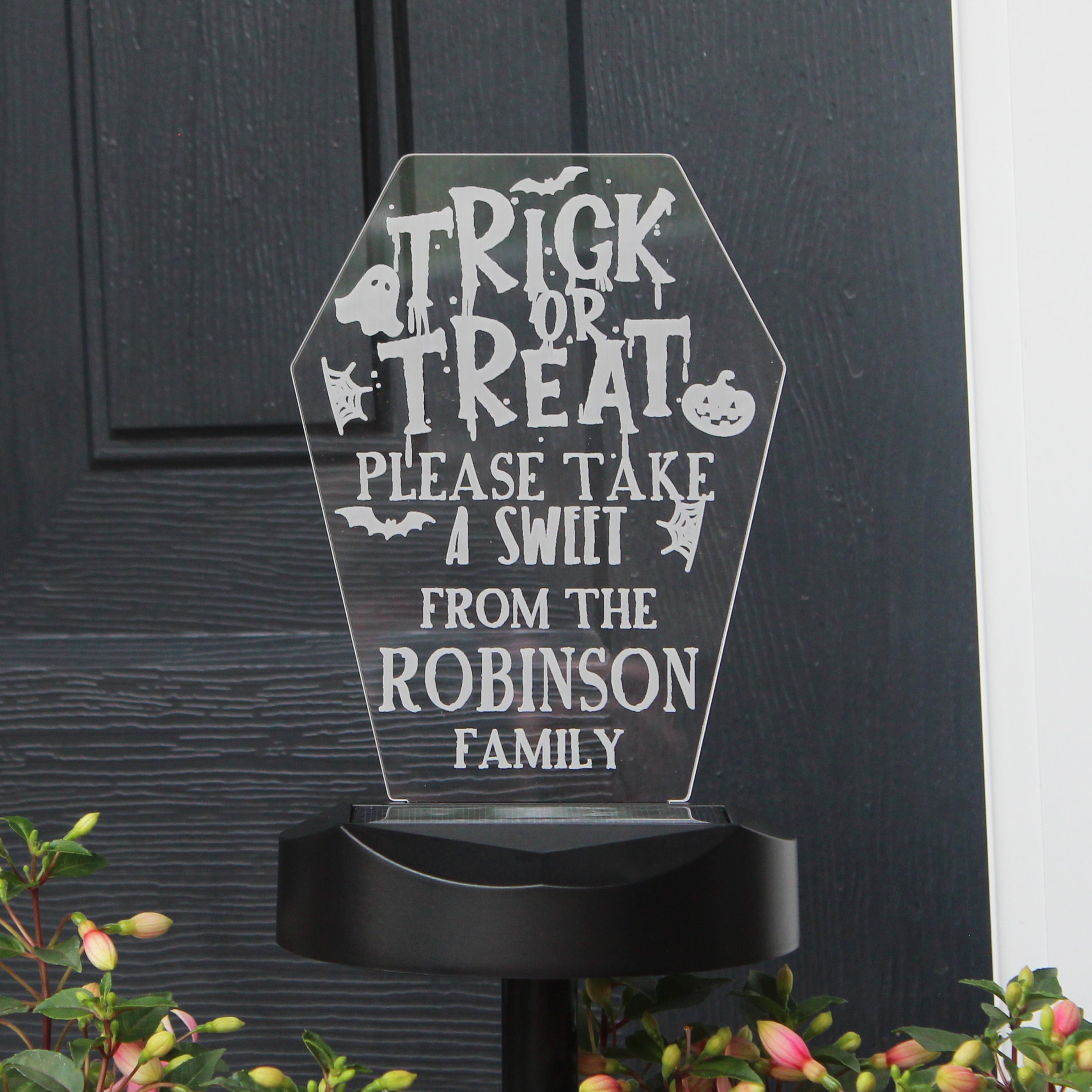 Personalised Trick or Treat Halloween Solar Light