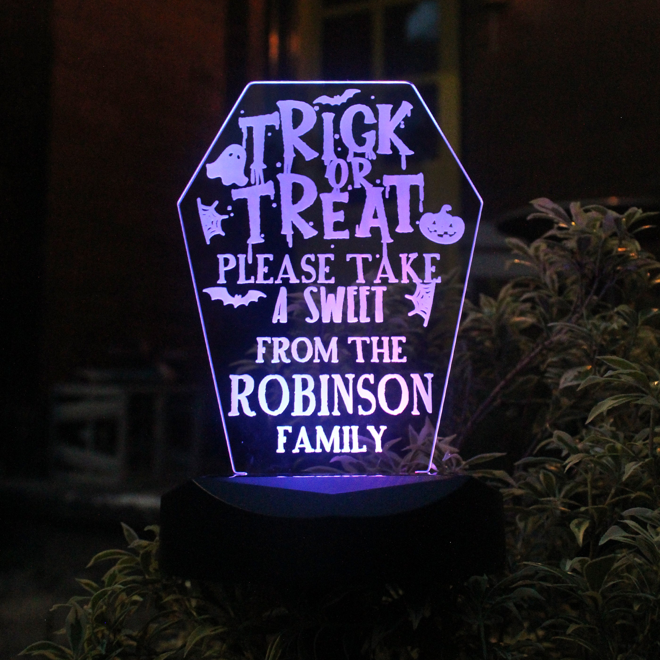 Personalised Trick or Treat Halloween Solar Light