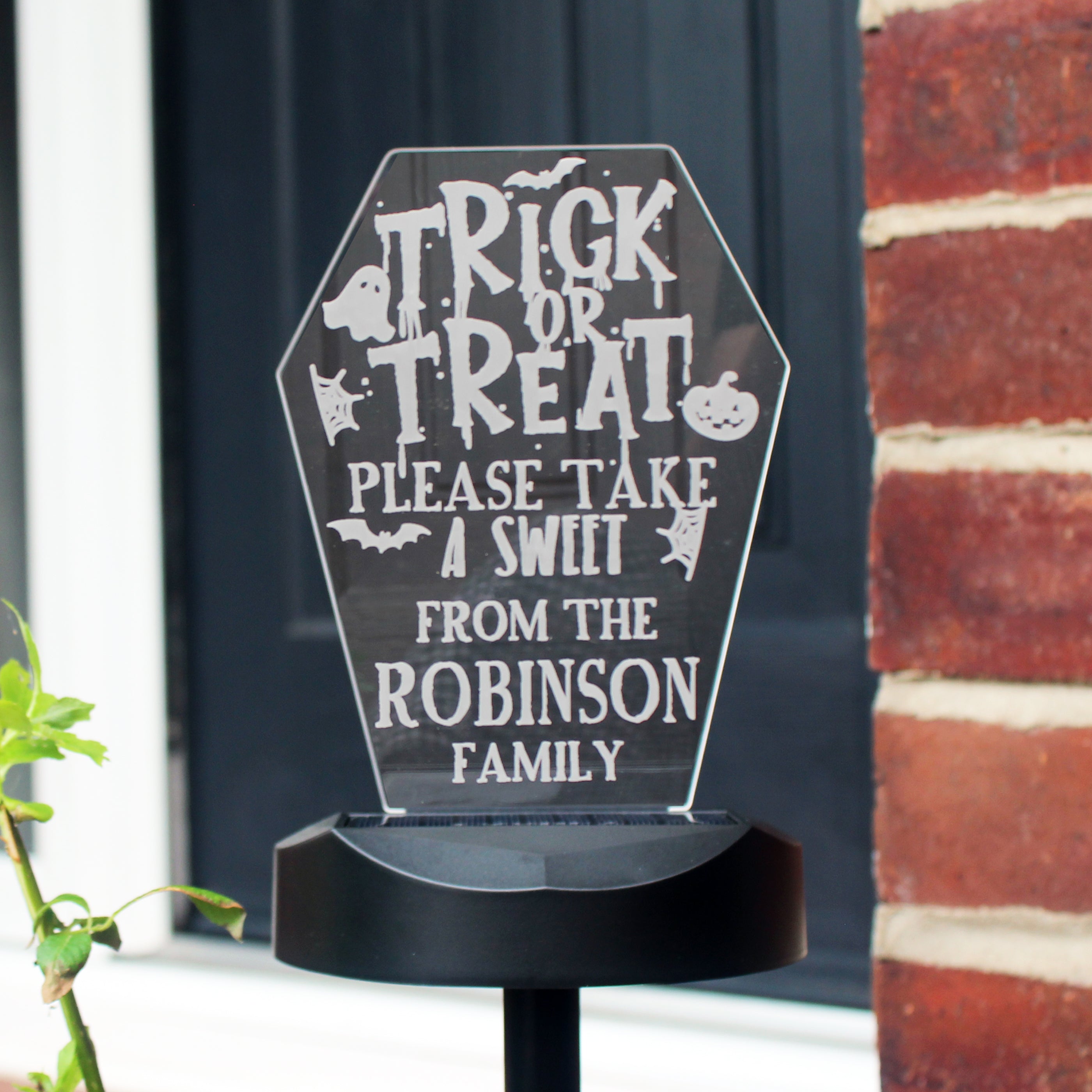 Personalised Trick or Treat Halloween Solar Light