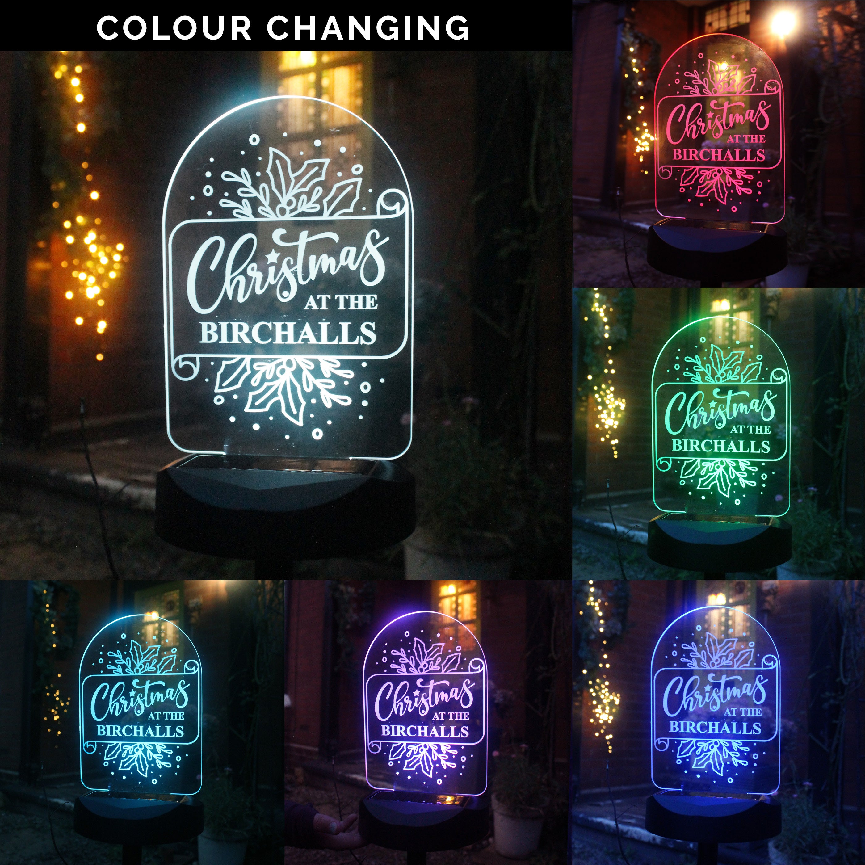 Personalised Family Christmas Outdoor Solar Light