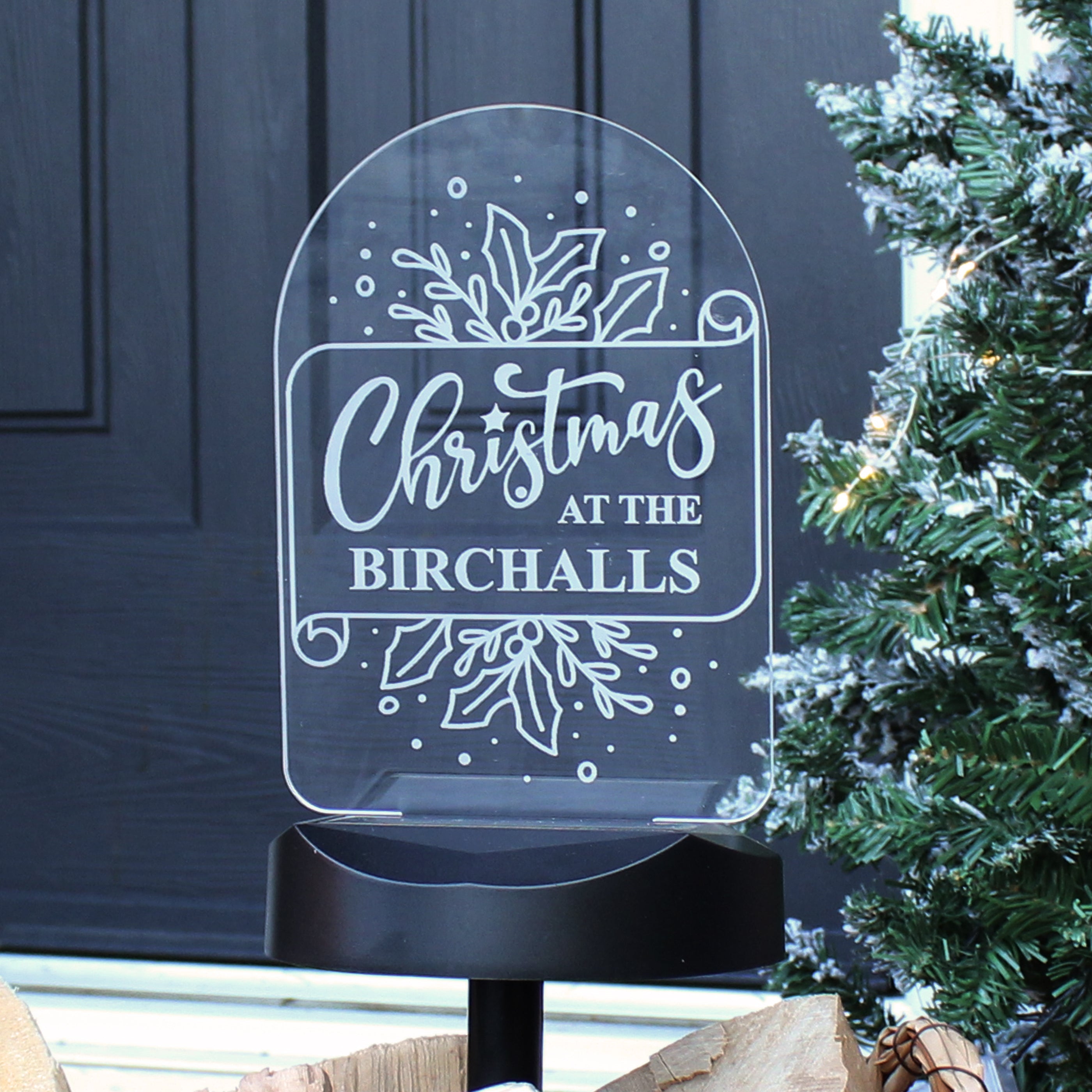 Personalised Family Christmas Outdoor Solar Light