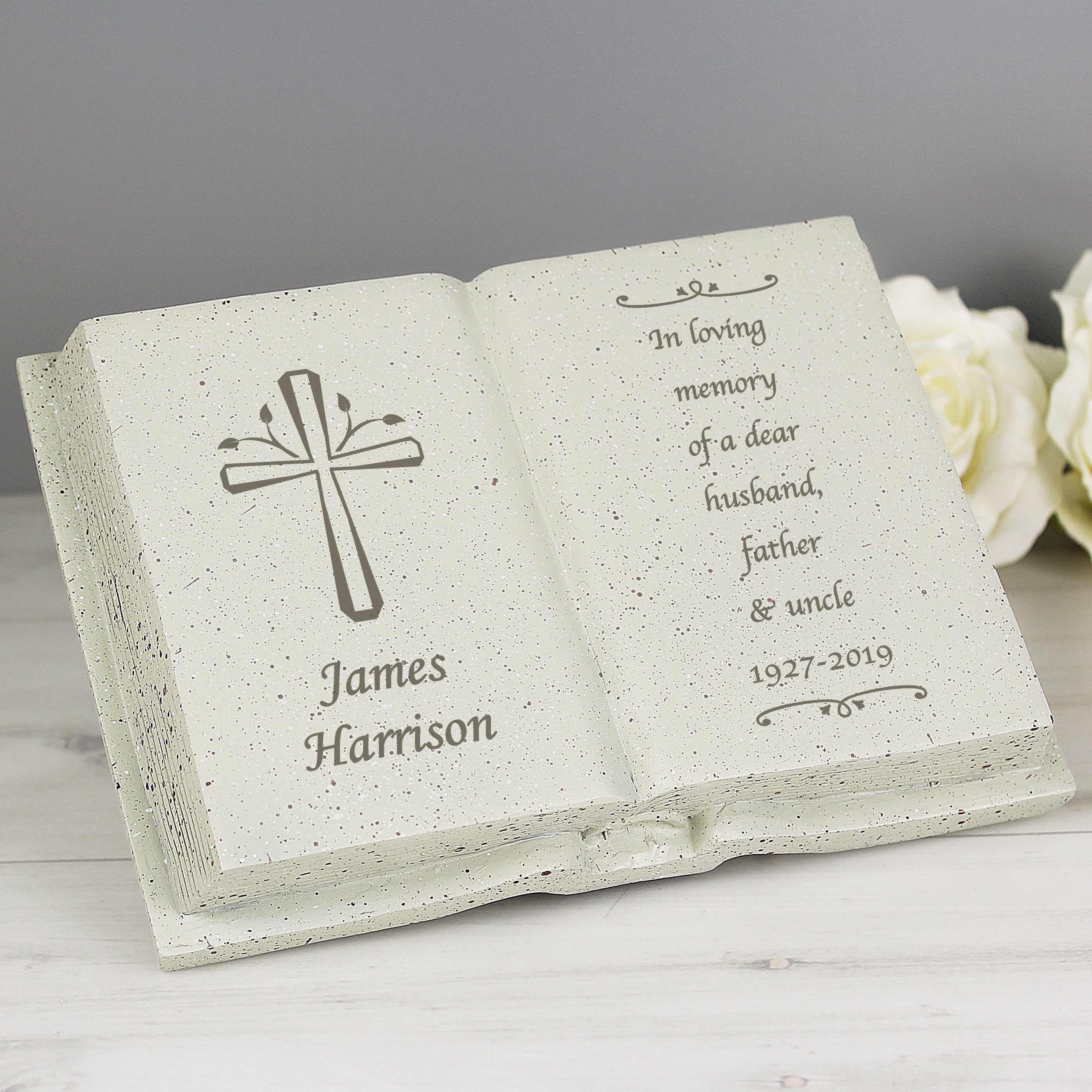 Personalised Cross Memorial Book