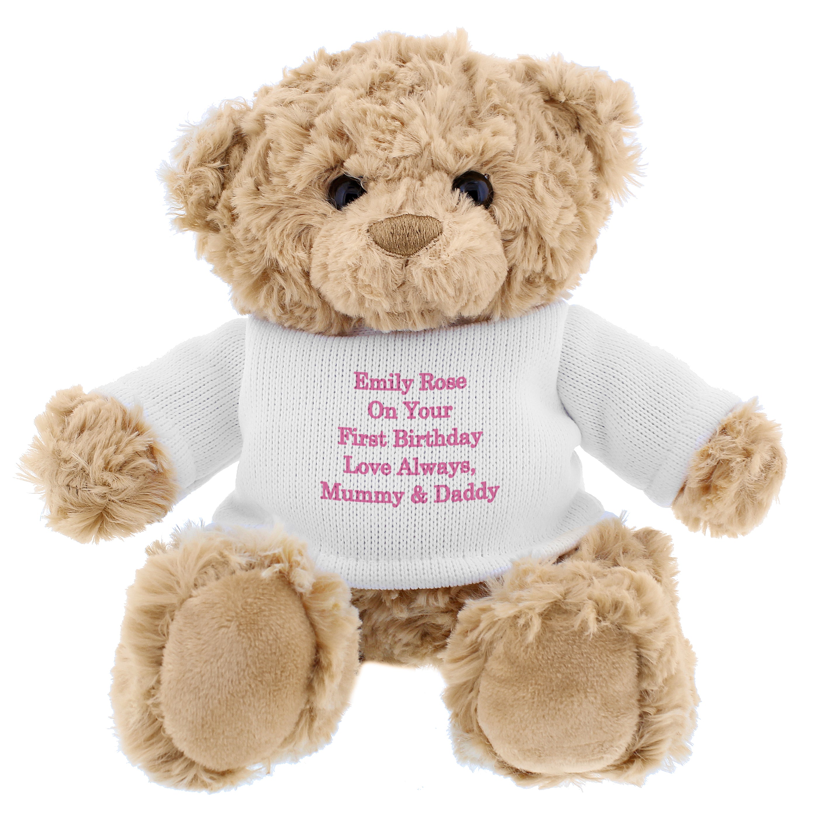 Personalised Message Teddy Bear - Pink