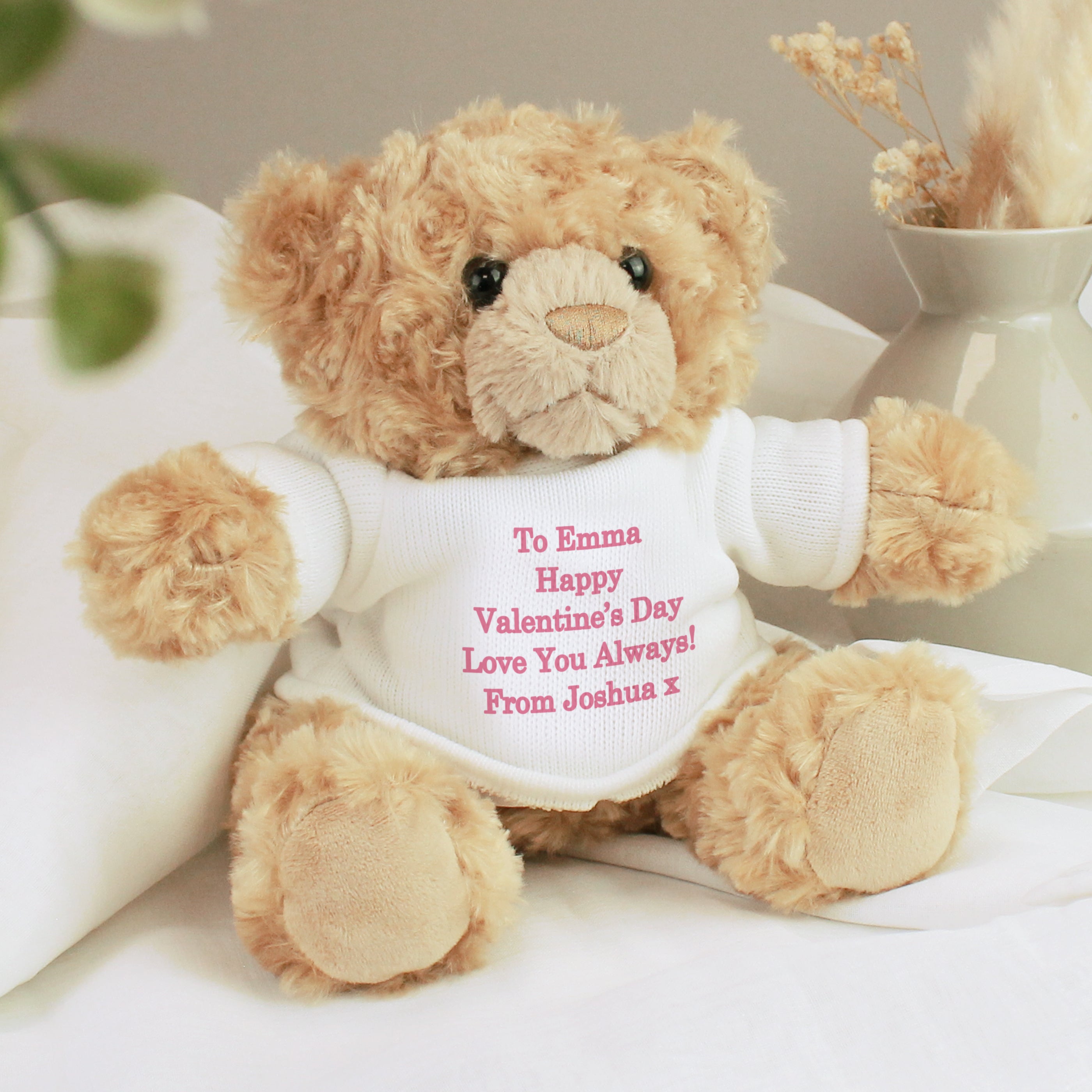 Personalised Message Teddy Bear - Pink