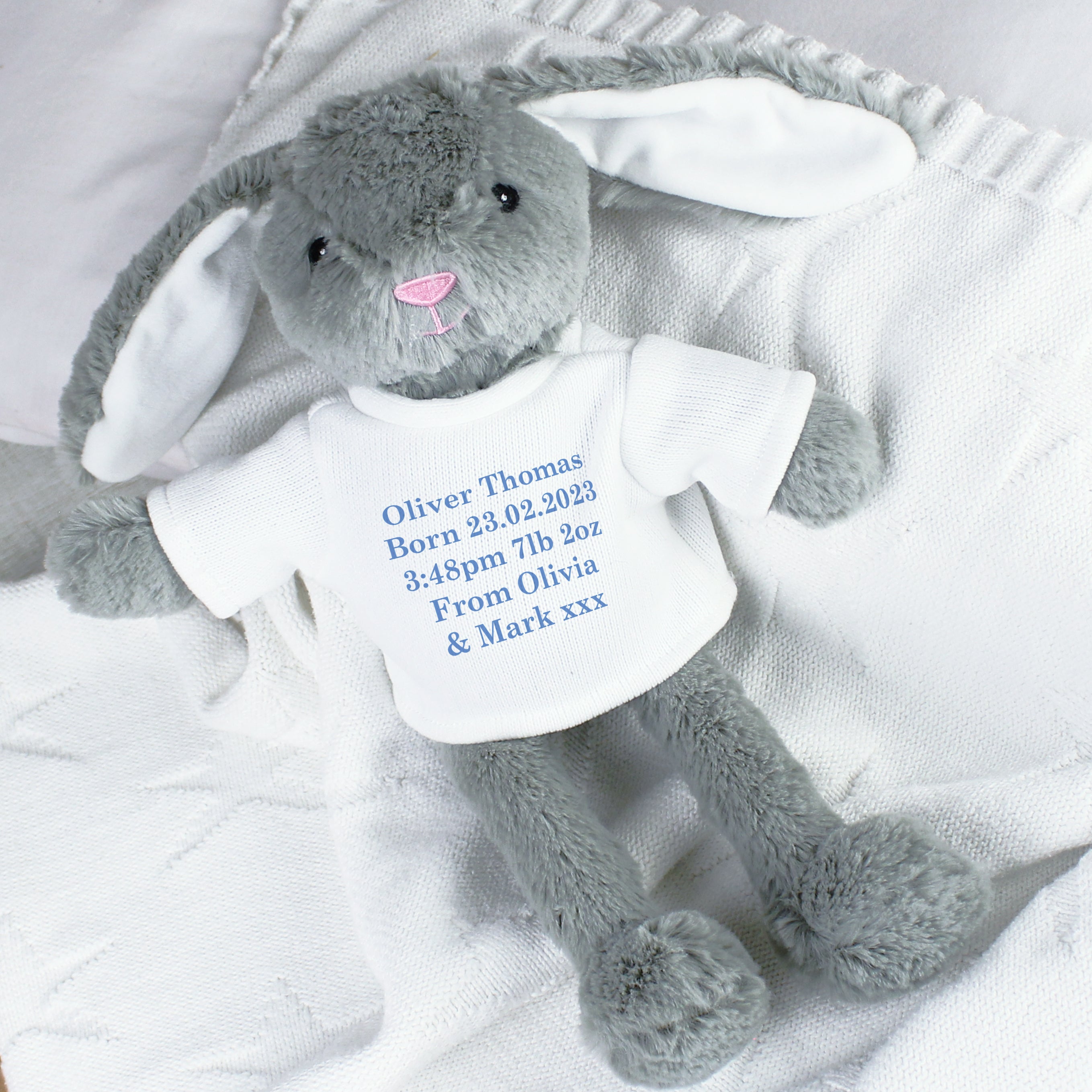 Personalised Message Bunny Rabbit - Blue