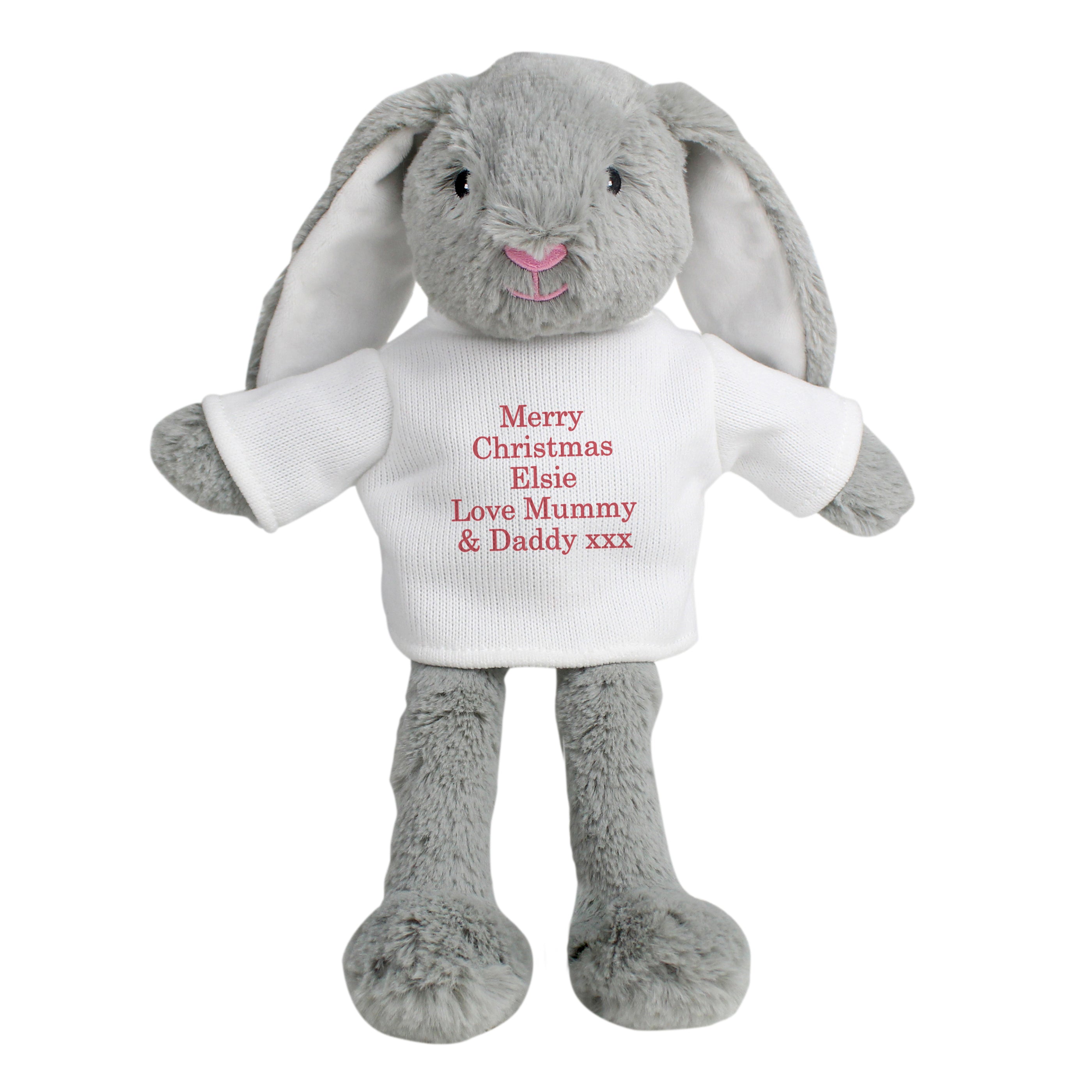 Personalised Christmas Bunny Rabbit - Red