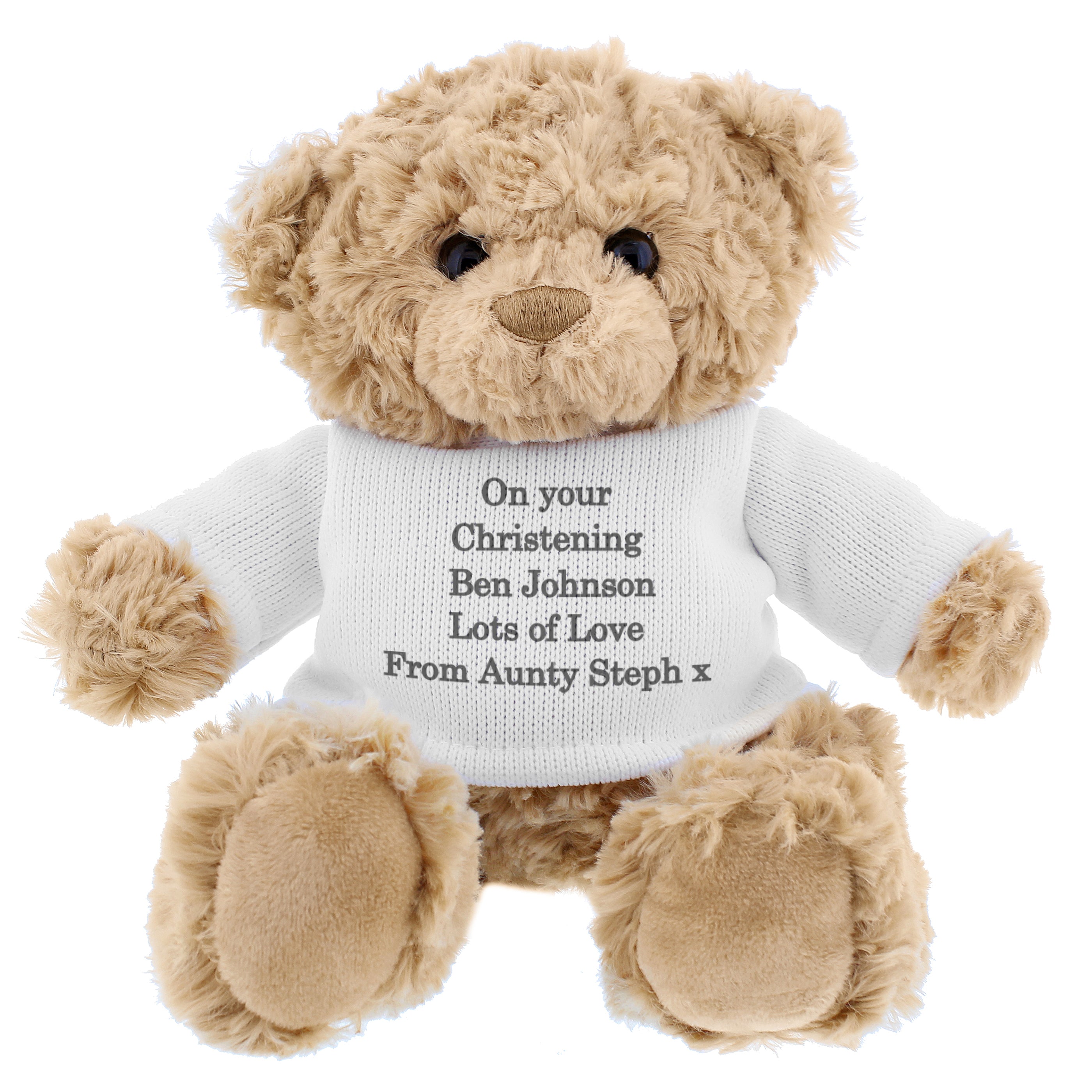 Personalised Message Teddy Bear - Grey