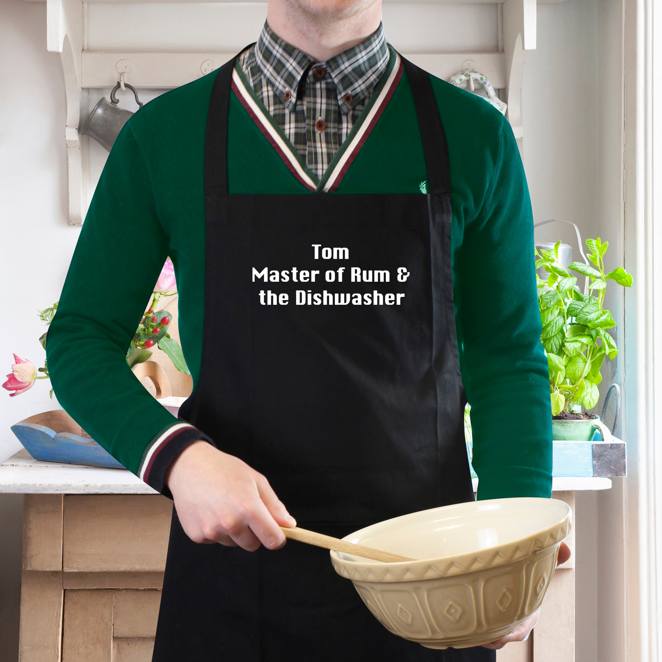 Personalised Black Apron