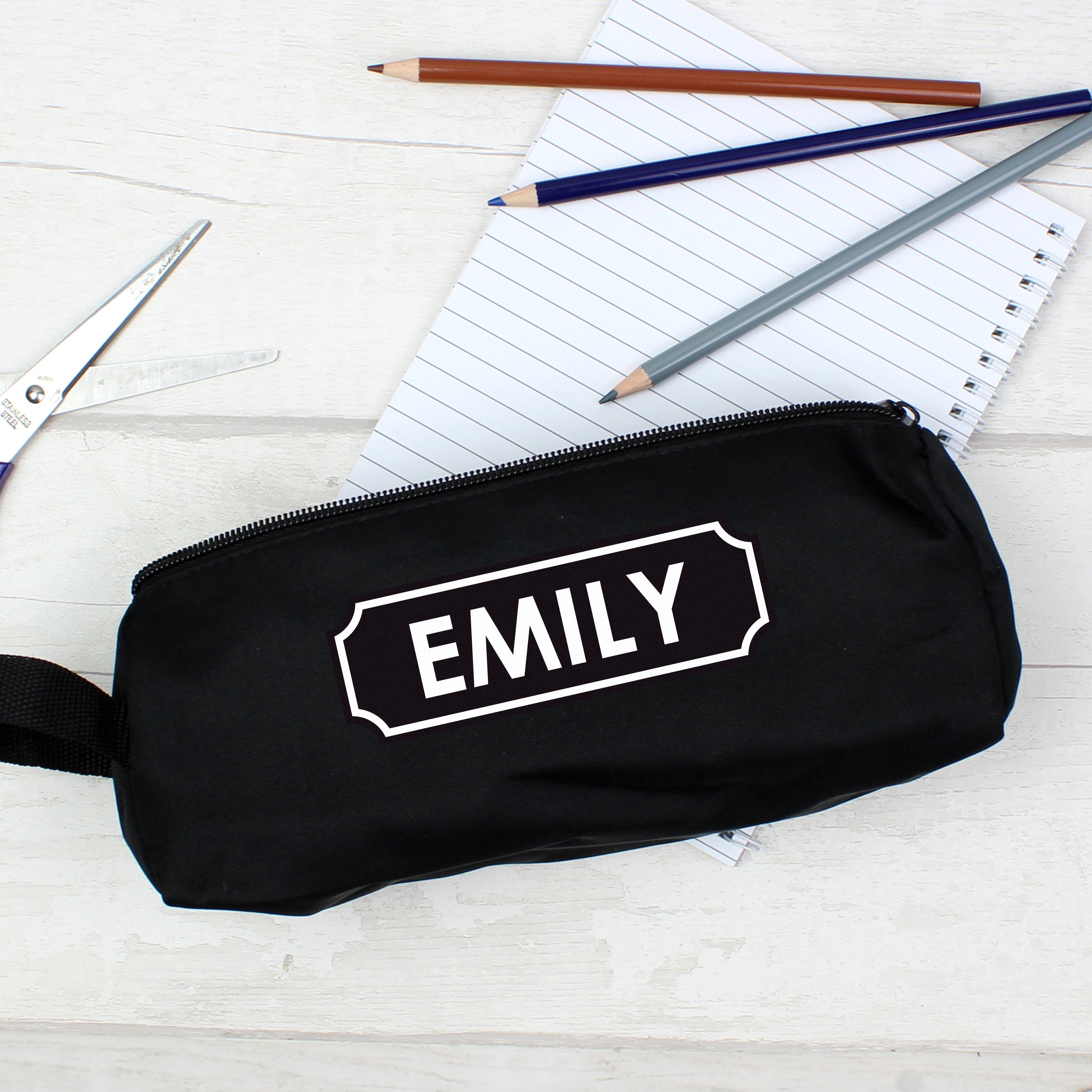 Personalised Black Pencil Case