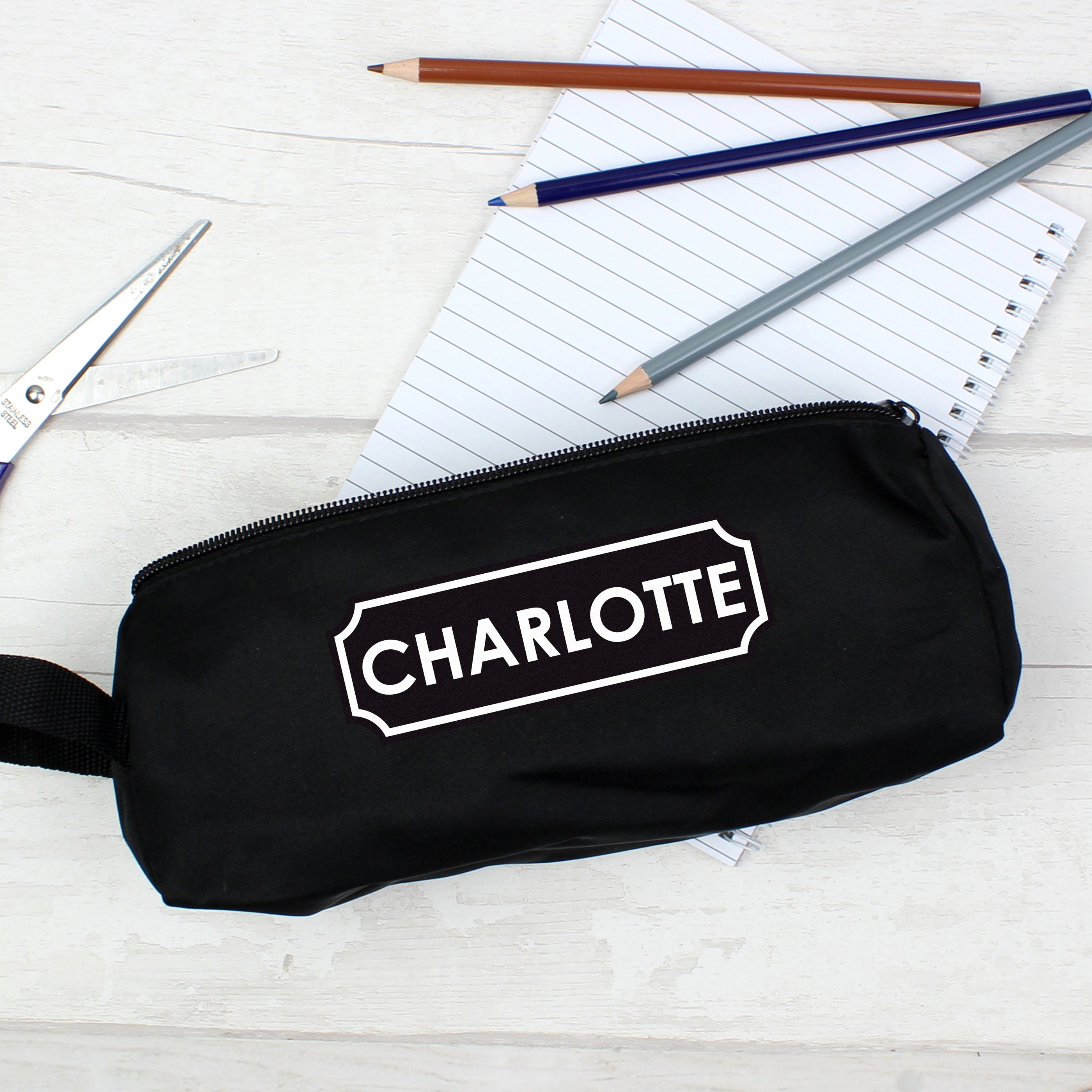 Personalised Black Pencil Case