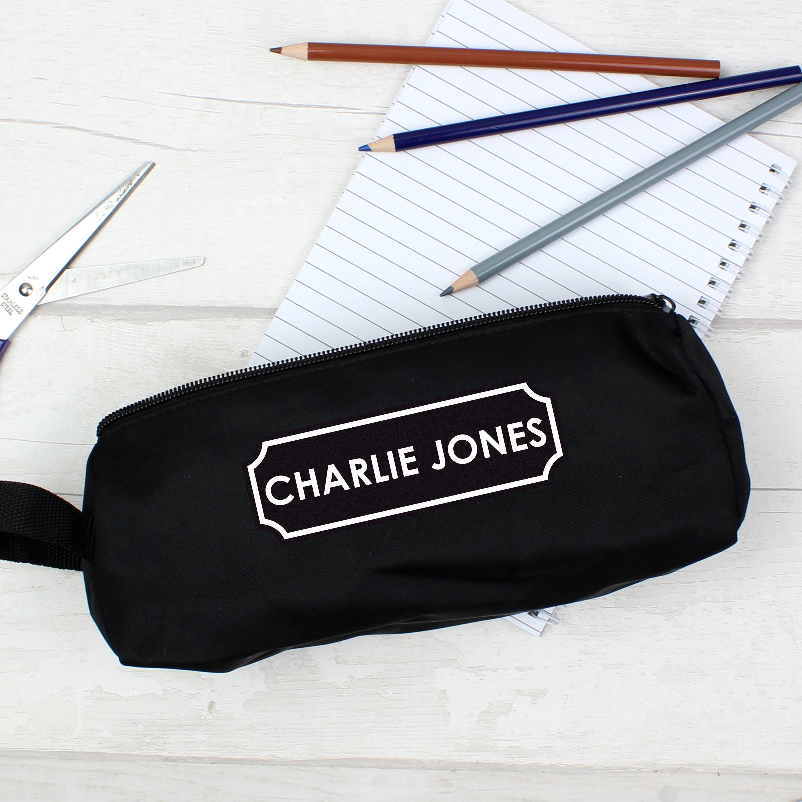 Personalised Black Pencil Case