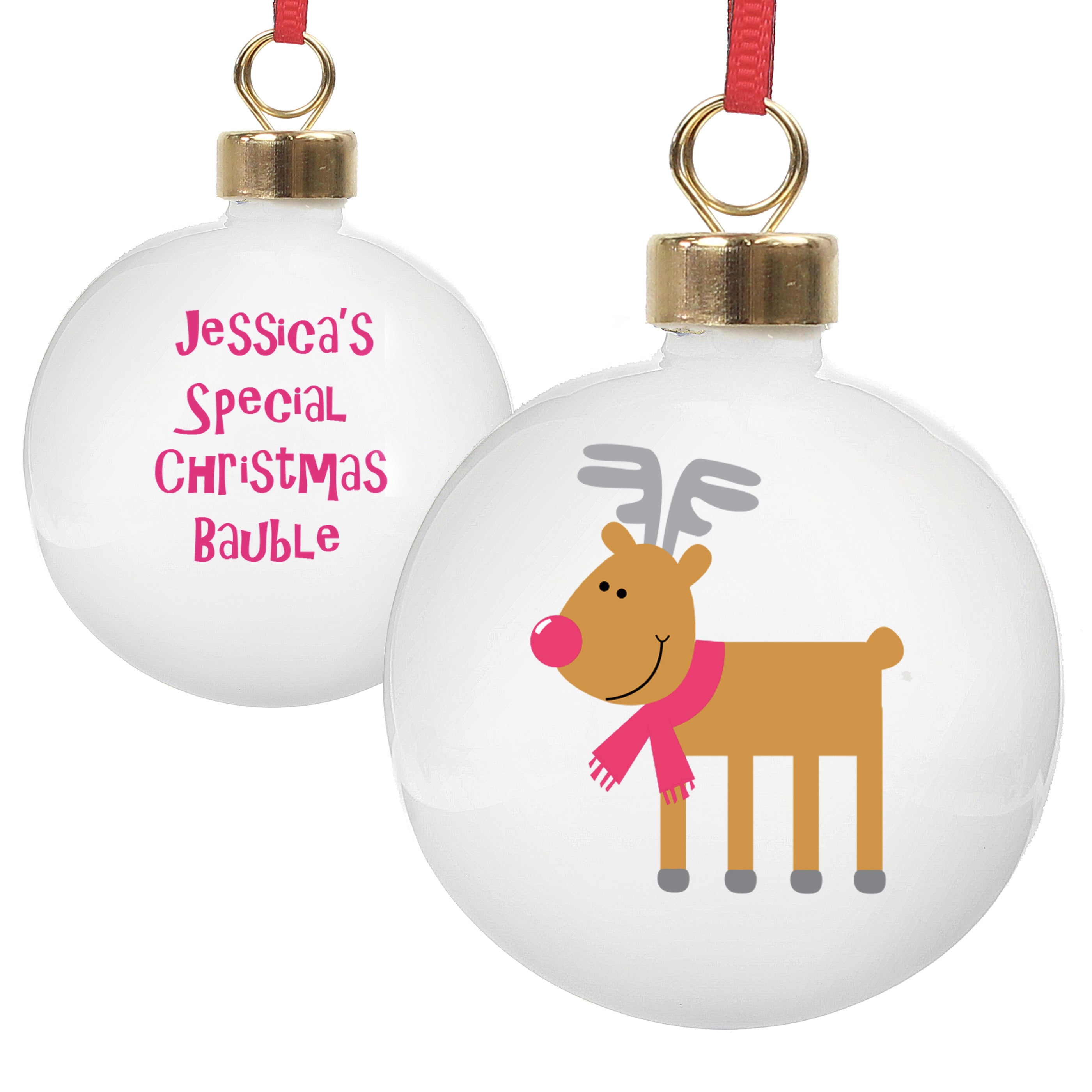 Personalised New Reindeer Bauble