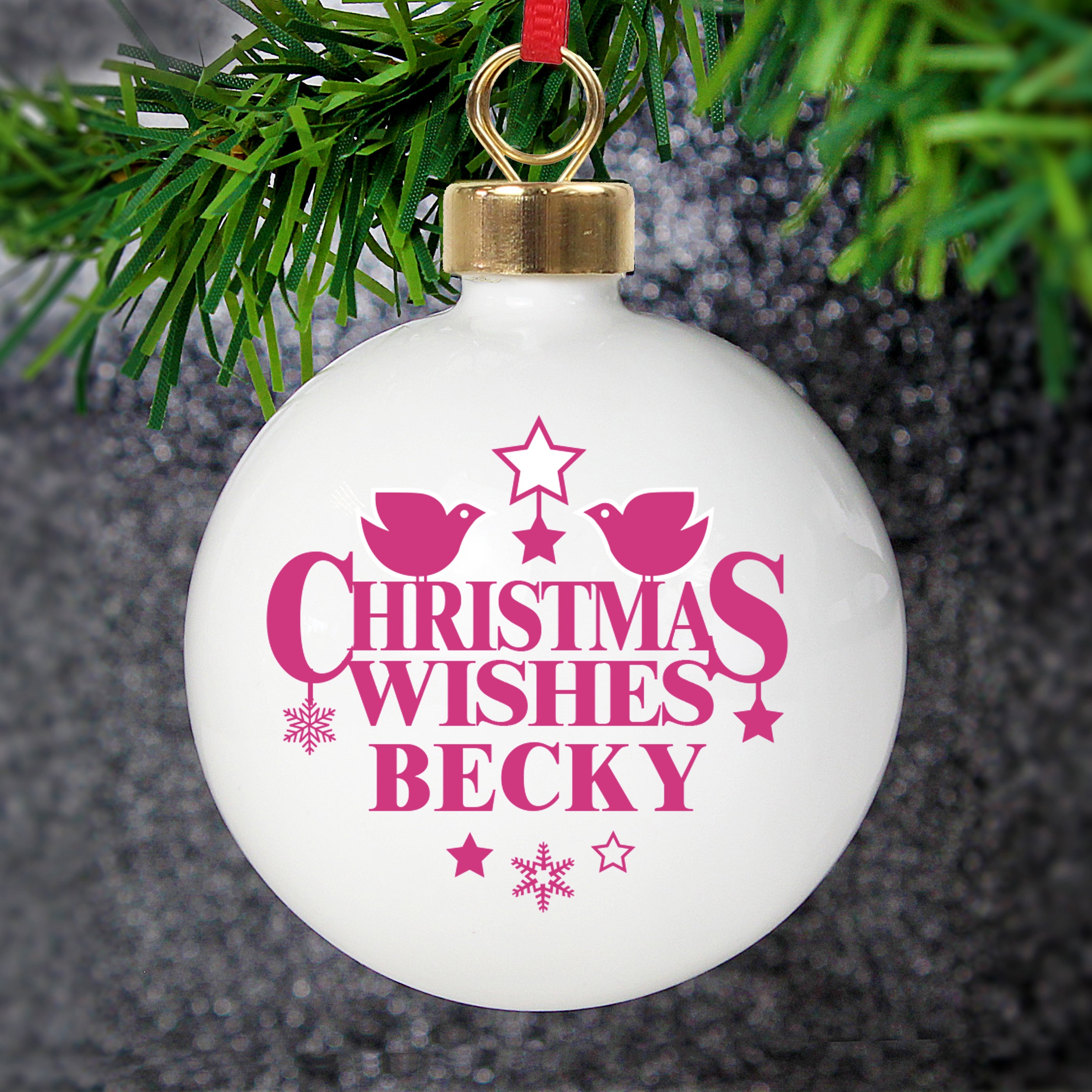 Personalised Christmas Wishes Bauble