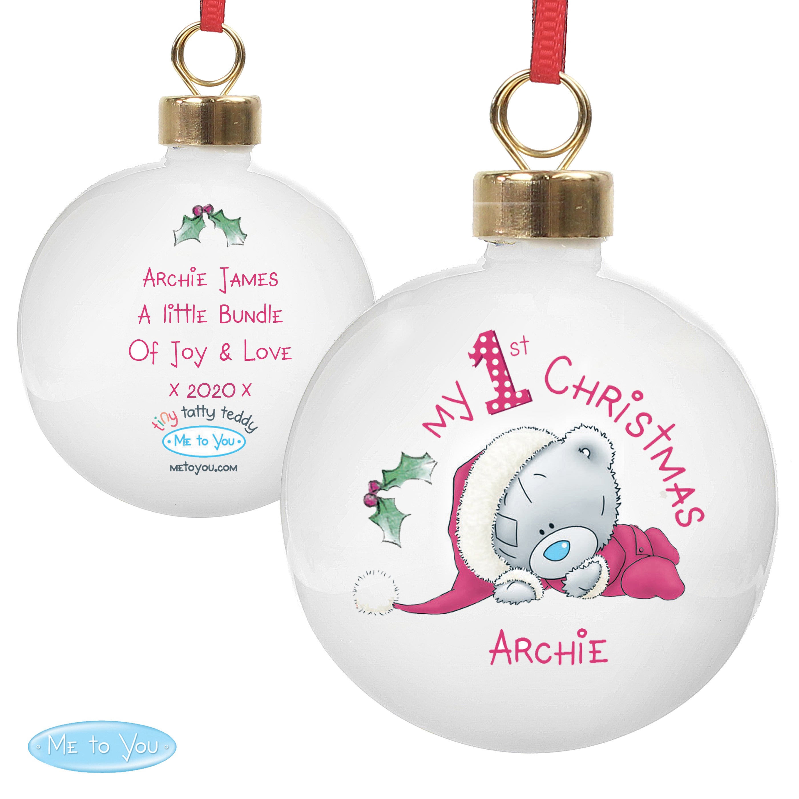 Personalised Me To You My 1st Christmas Bauble