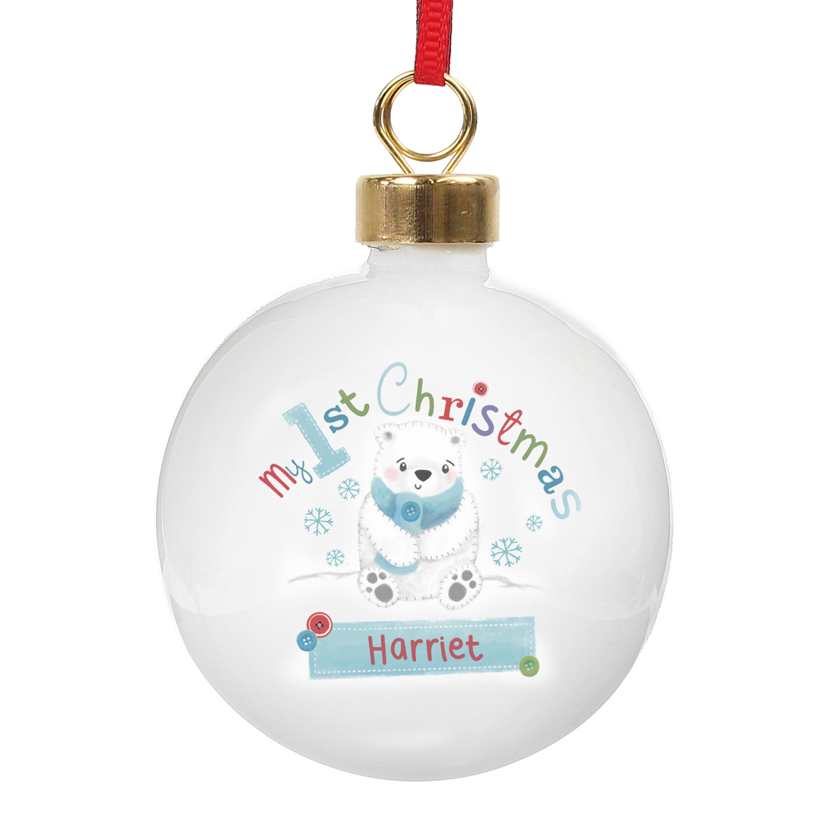 Personalised Polar Bear My 1st Christmas Bauble