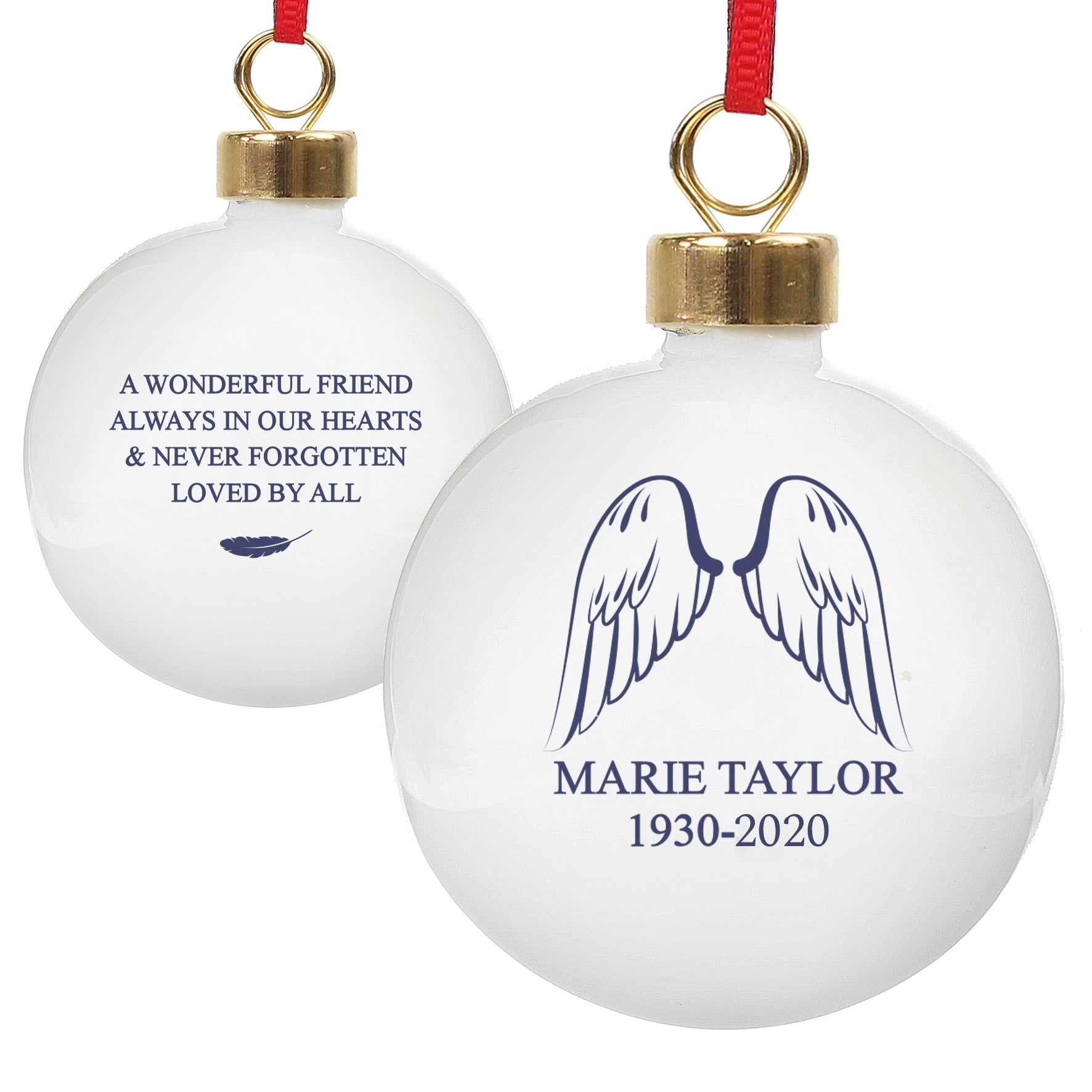 Personalised Angel Wings Bauble