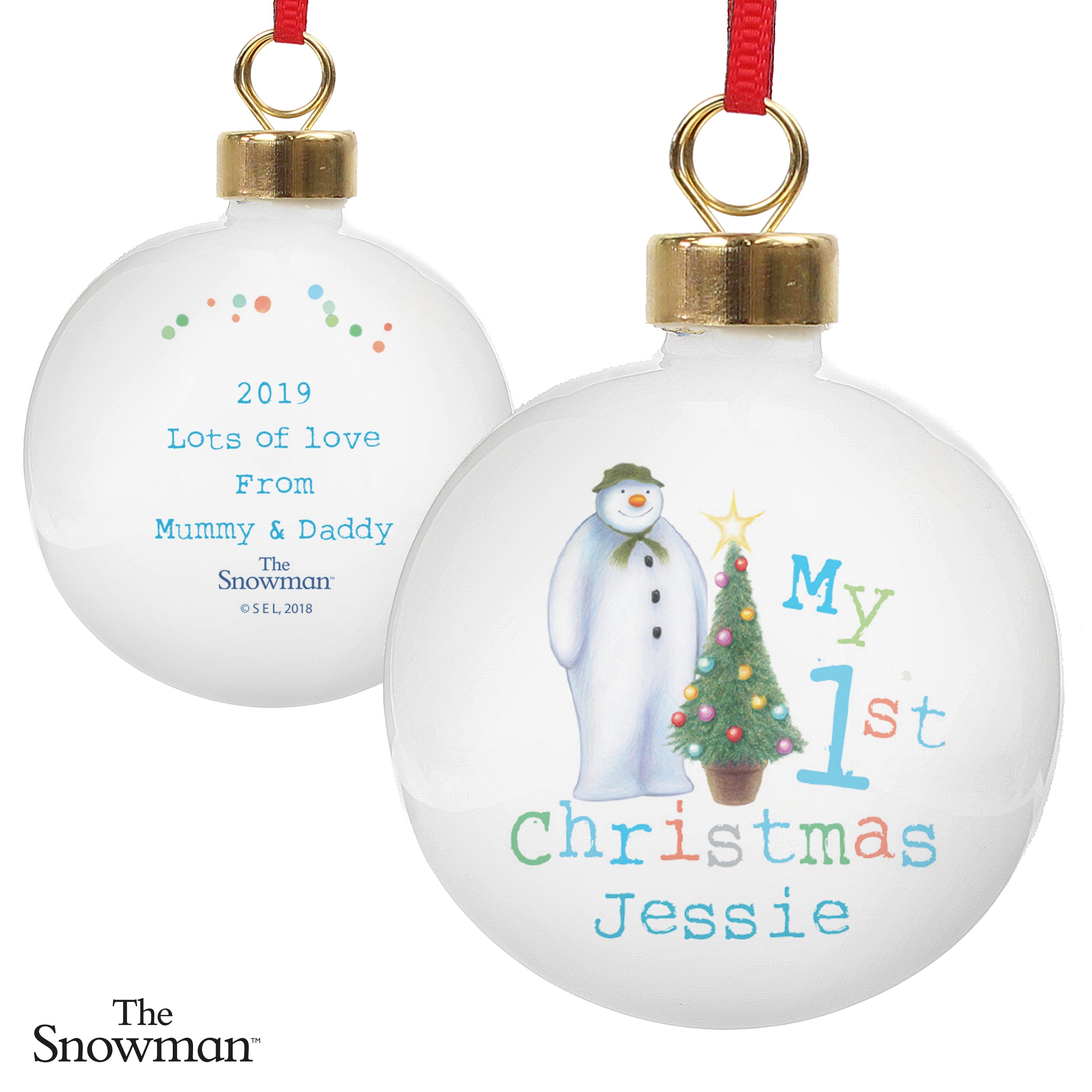 Personalised The Snowman My 1st Christmas Bauble