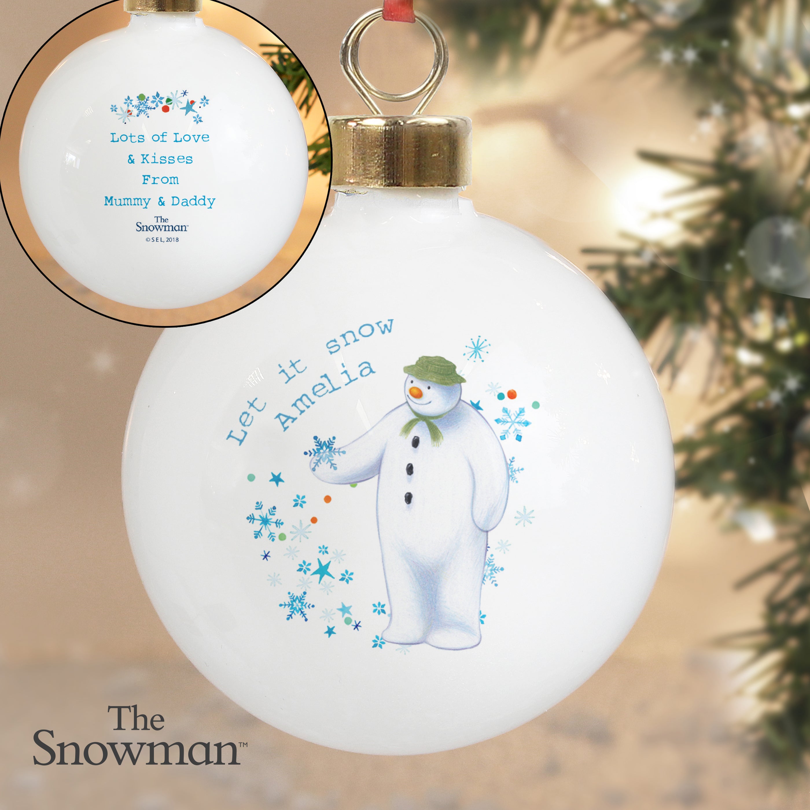 Personalised The Snowman Let it Snow Bauble