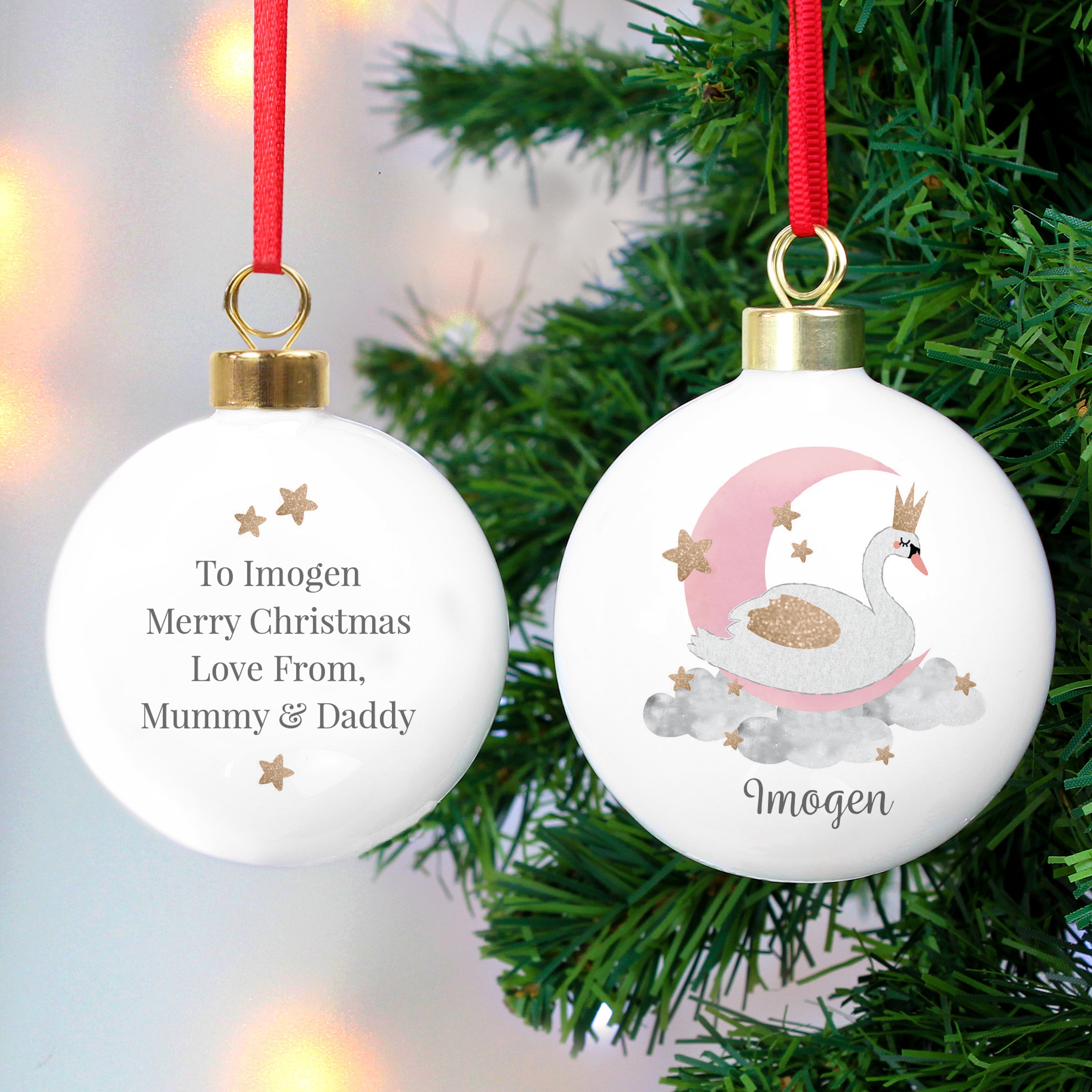 Personalised Swan Lake Bauble